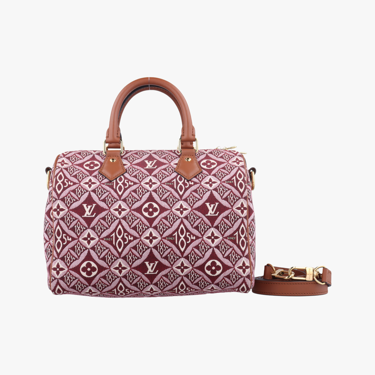 Since 1854 Speedy Bandouliere 25BORDEAUX×BeigeMonogram JacquardM57231DU2290SINCE1854 スピーディ バンドリエール 25ボルドー×ベージュモノグラムジャガードM57231DU2290