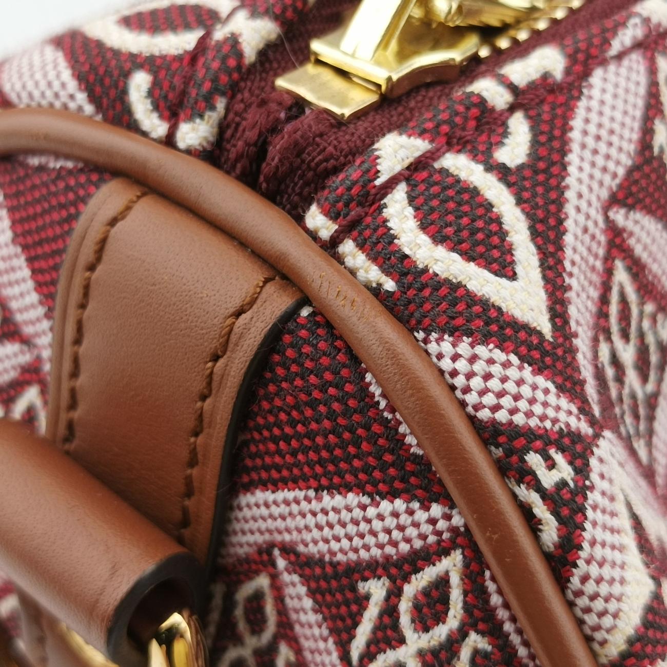 Since 1854 Speedy Bandouliere 25BORDEAUX×BeigeMonogram JacquardM57231DU2290SINCE1854 スピーディ バンドリエール 25ボルドー×ベージュモノグラムジャガードM57231DU2290