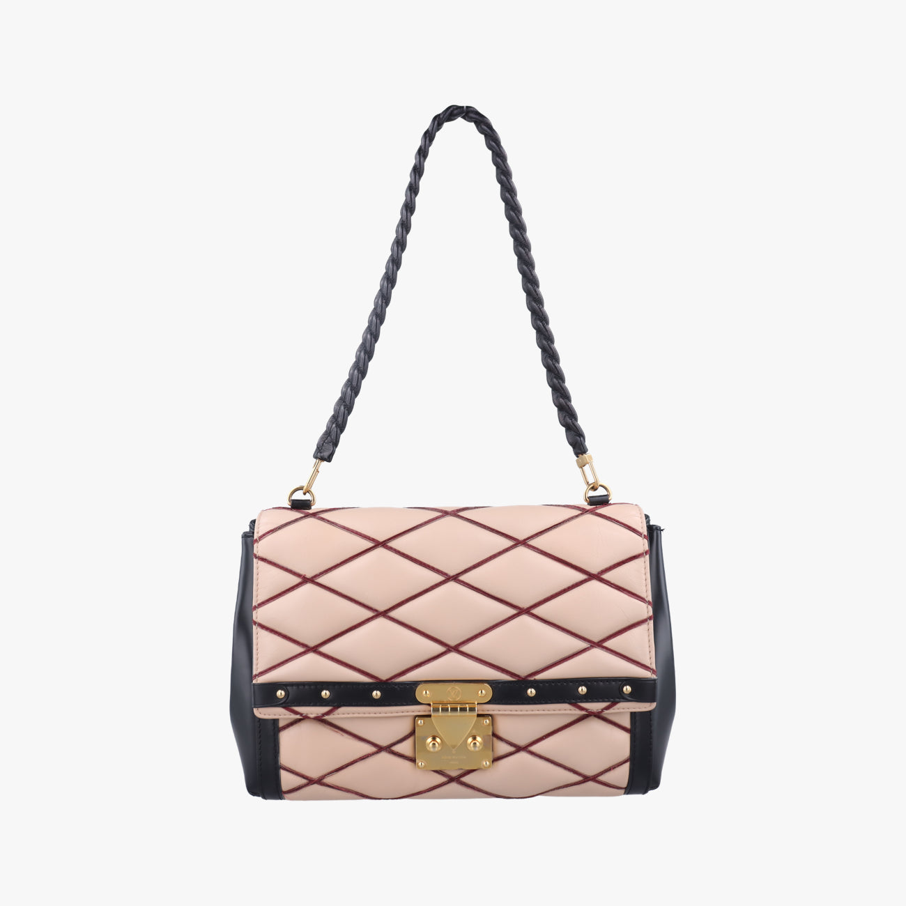 Pochette Flap MalletageBeige×BlackLeatherPL3154ポシェットフラップマルタージュベージュ×ブラックレザーPL3154