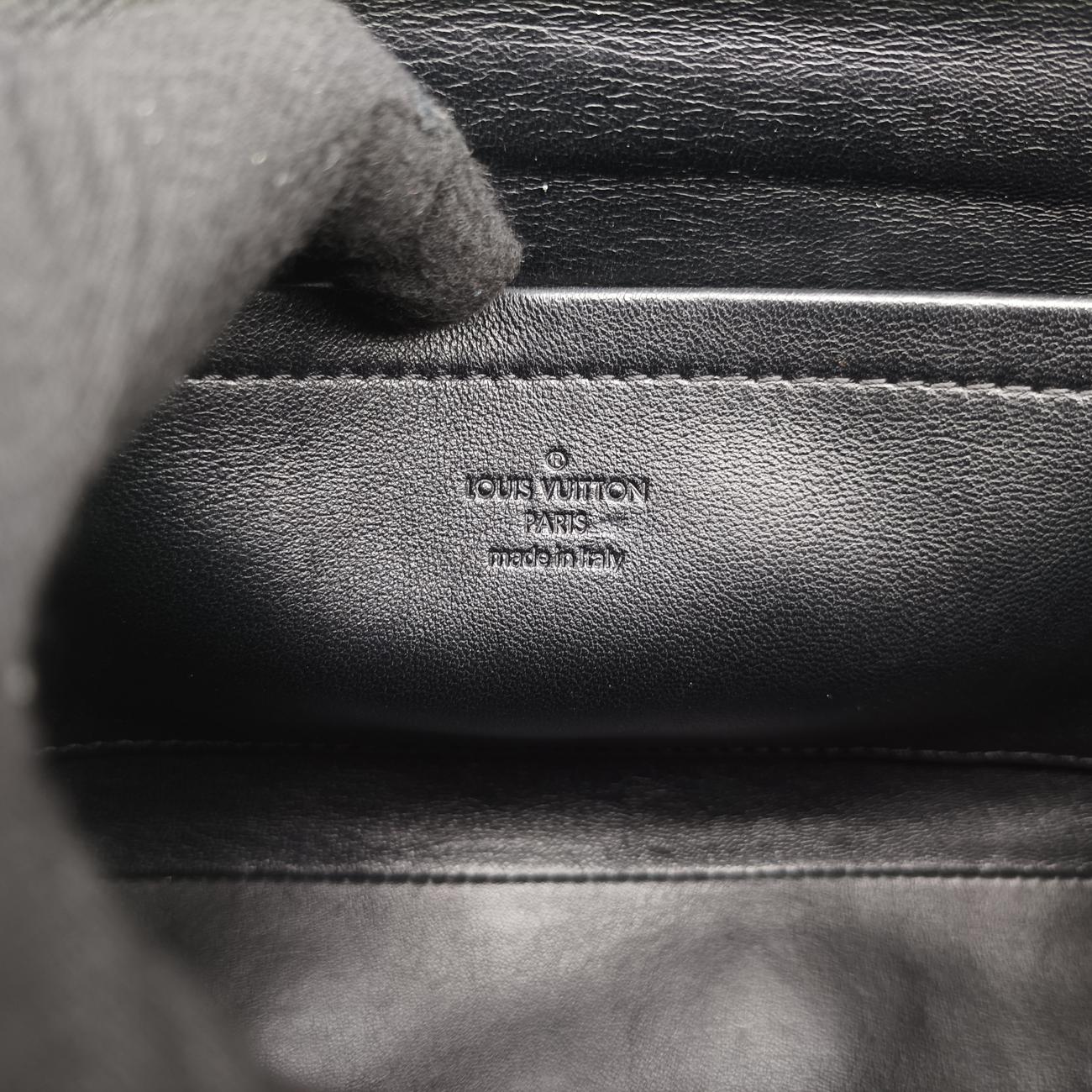 Pochette Flap MalletageBeige×BlackLeatherPL3154ポシェットフラップマルタージュベージュ×ブラックレザーPL3154