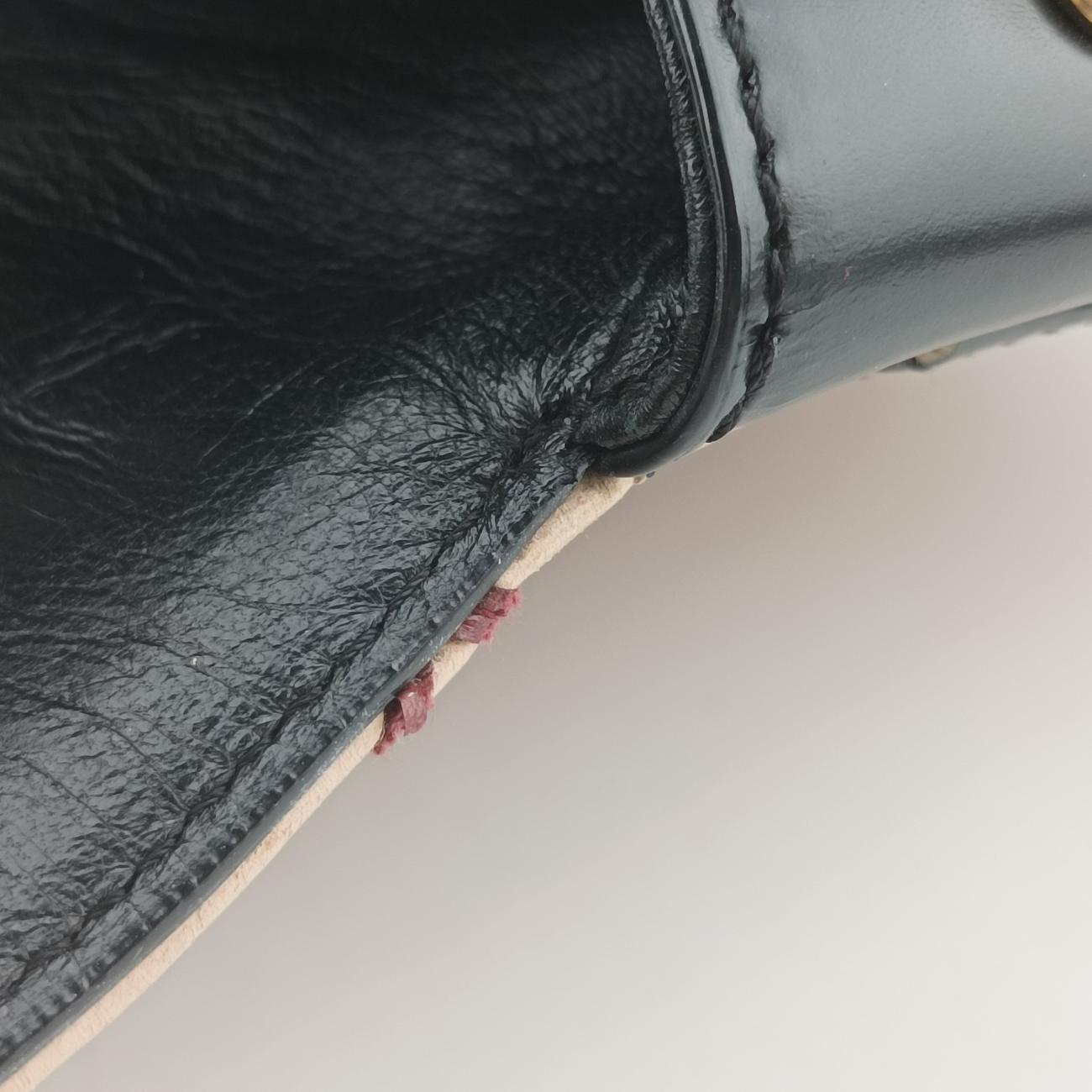 Pochette Flap MalletageBeige×BlackLeatherPL3154ポシェットフラップマルタージュベージュ×ブラックレザーPL3154