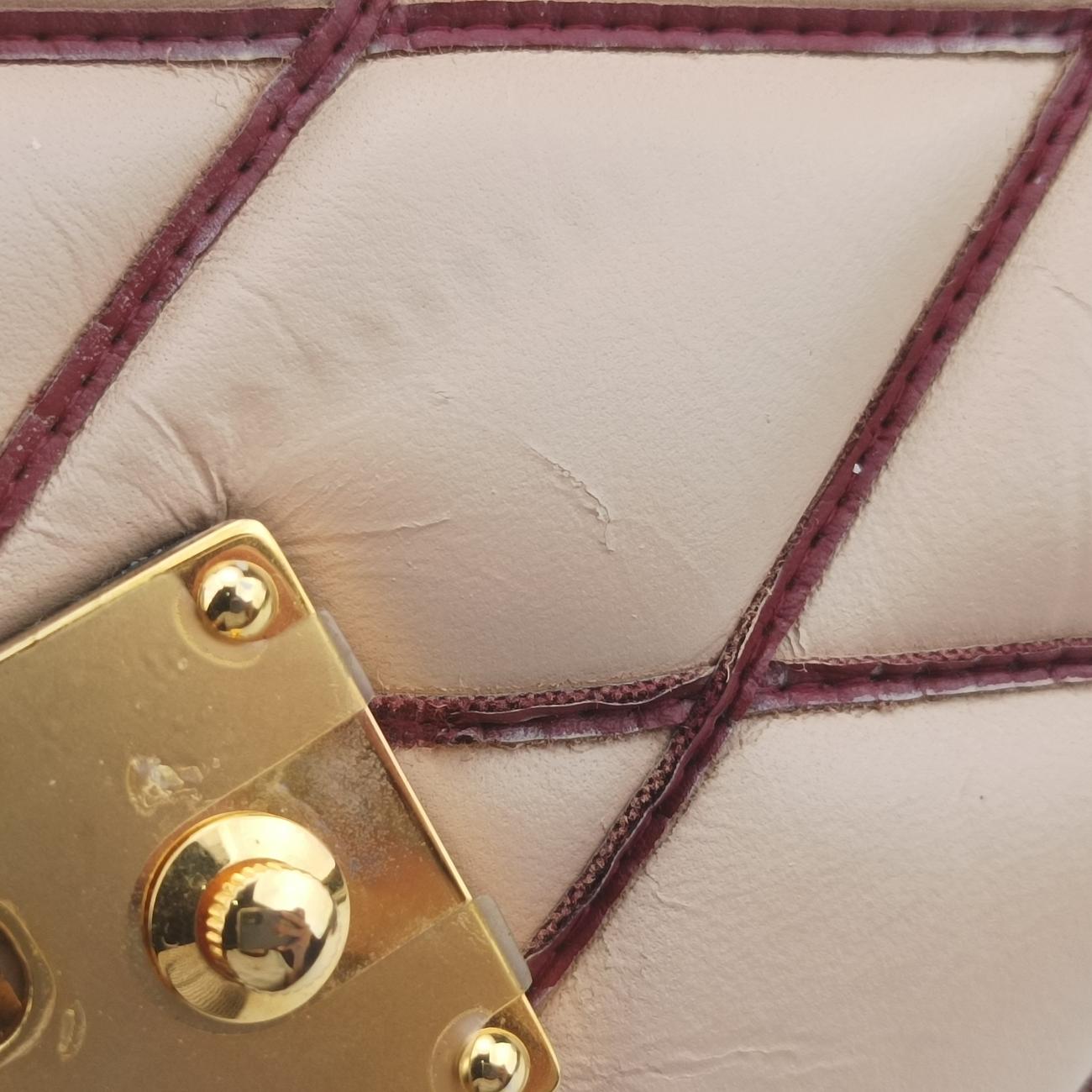 Pochette Flap MalletageBeige×BlackLeatherPL3154ポシェットフラップマルタージュベージュ×ブラックレザーPL3154