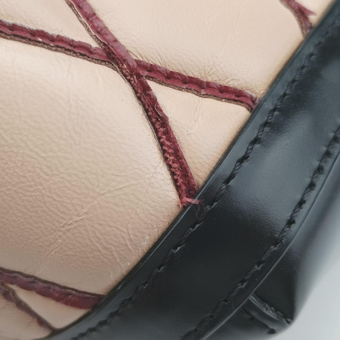 Pochette Flap MalletageBeige×BlackLeatherPL3154ポシェットフラップマルタージュベージュ×ブラックレザーPL3154