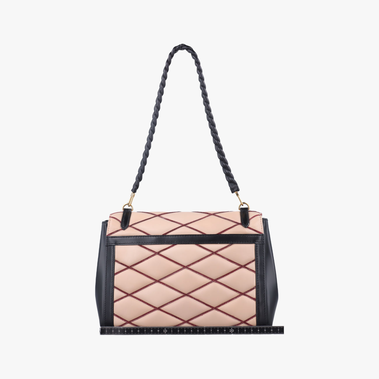 Pochette Flap MalletageBeige×BlackLeatherPL3154ポシェットフラップマルタージュベージュ×ブラックレザーPL3154