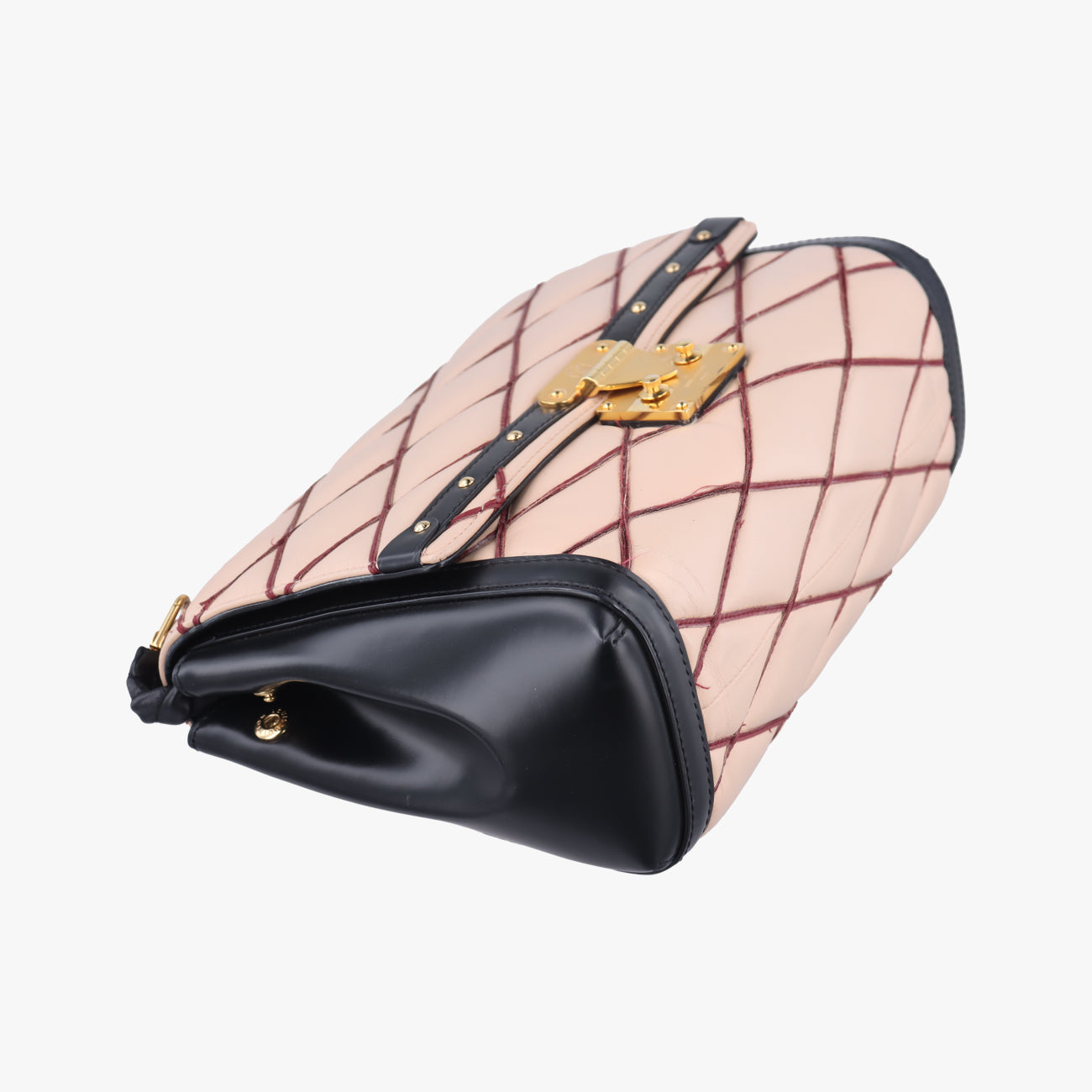 Pochette Flap MalletageBeige×BlackLeatherPL3154ポシェットフラップマルタージュベージュ×ブラックレザーPL3154