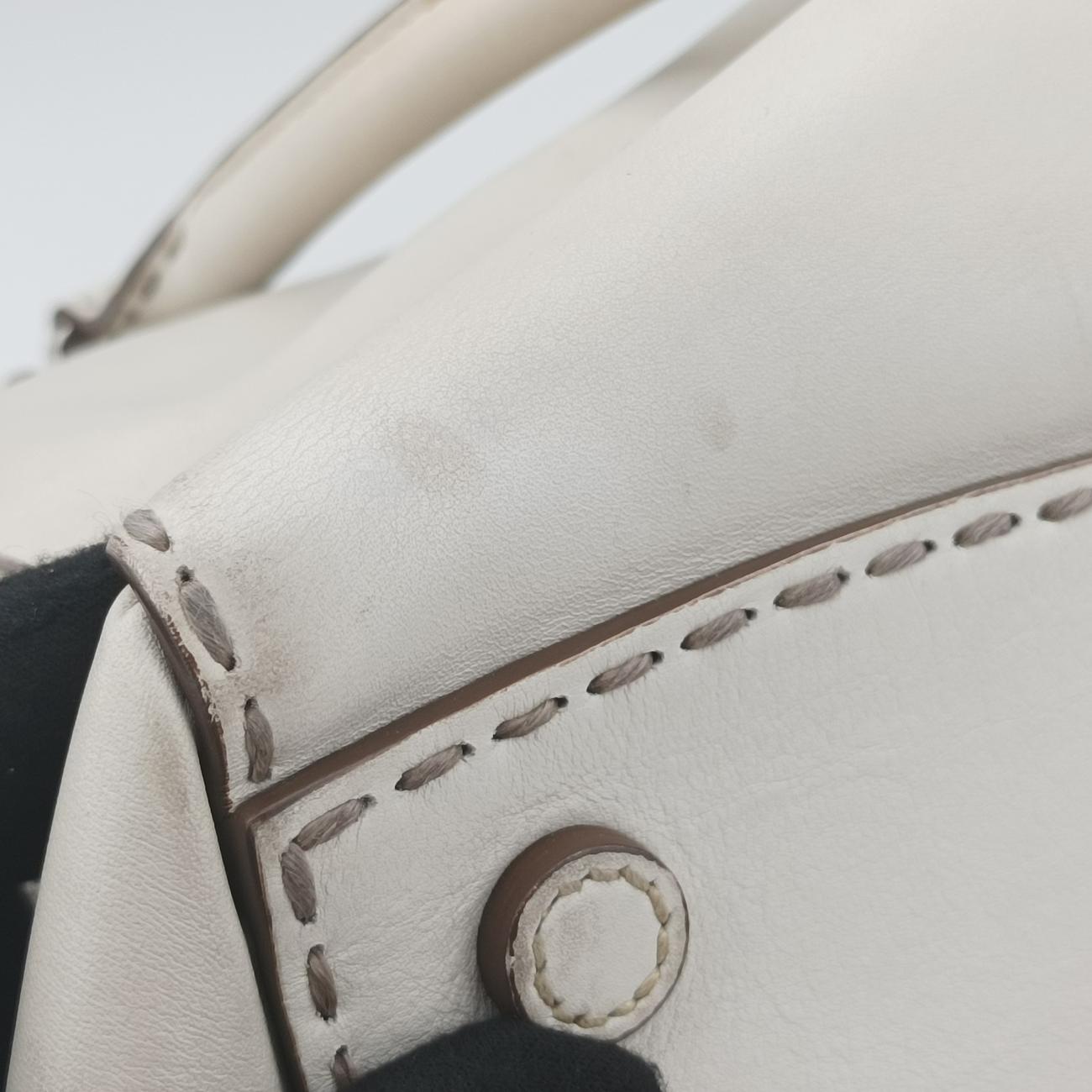 city Twin Pocket SatchelWhiteleatherBN2857208 31/Zシティ ツイン ポケット サッチェルホワイトレザーBN2857208 31/Z