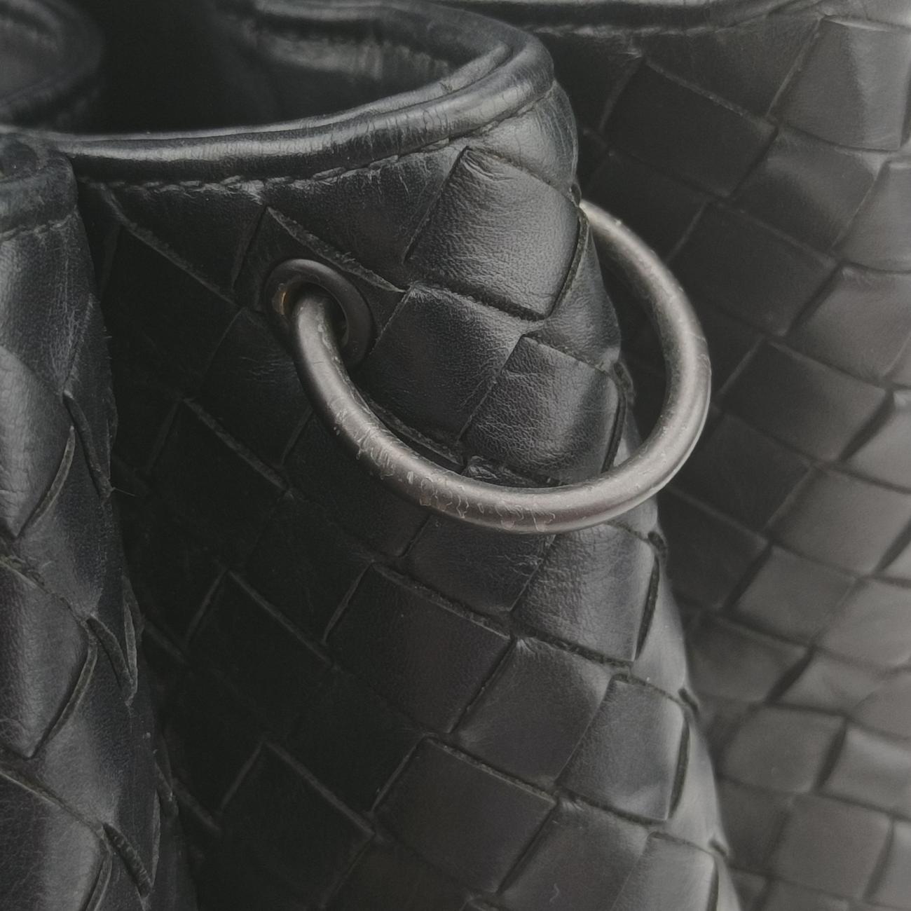 Roma IntrecciatoBlacklambskinB07647317Mローマ イントレチャートブラックラムスキンB07647317M