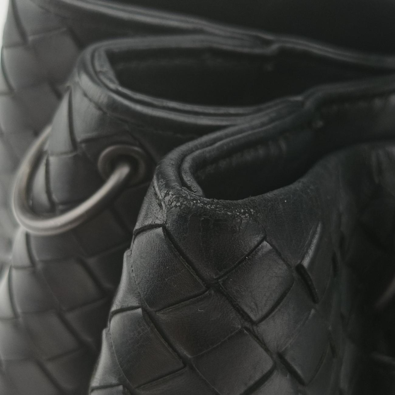 Roma IntrecciatoBlacklambskinB07647317Mローマ イントレチャートブラックラムスキンB07647317M