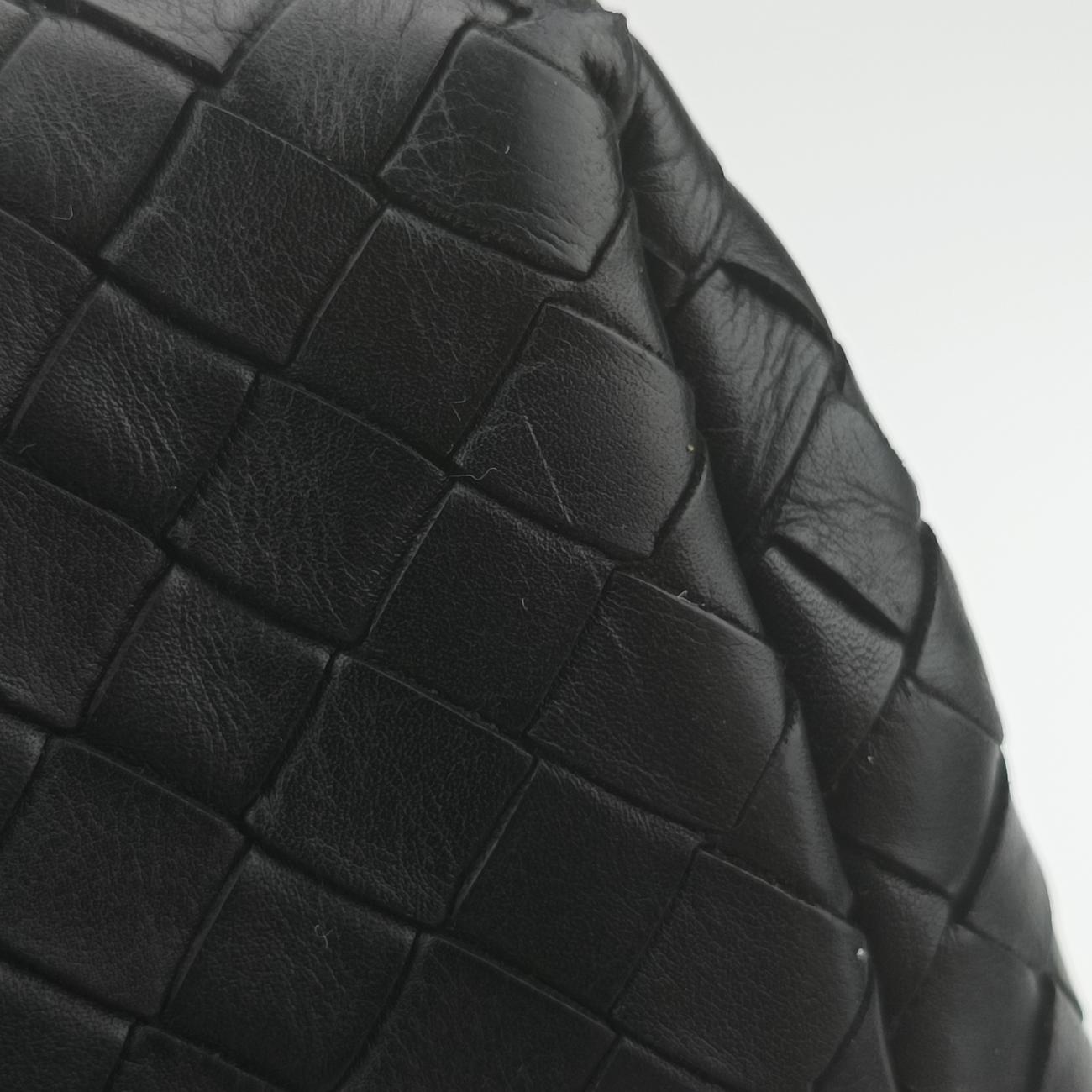 Roma IntrecciatoBlacklambskinB07647317Mローマ イントレチャートブラックラムスキンB07647317M