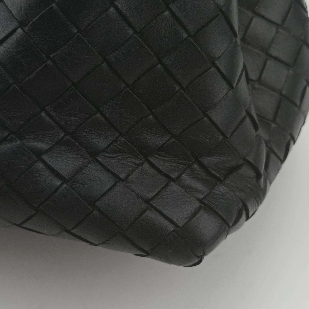 Roma IntrecciatoBlacklambskinB07647317Mローマ イントレチャートブラックラムスキンB07647317M