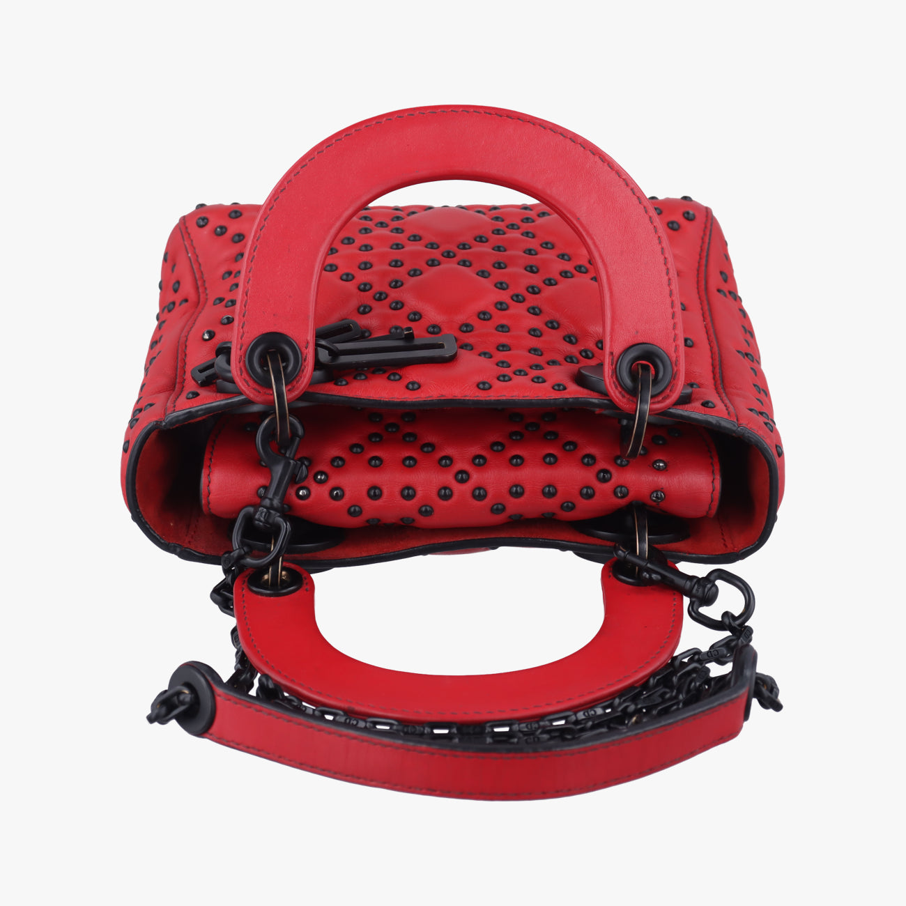 レディ ディオール カナージュ スタッズ ミニRedlambskin18-MA-0168レディ ディオール カナージュ スタッズ ミニレッドラムスキン18-MA-0168