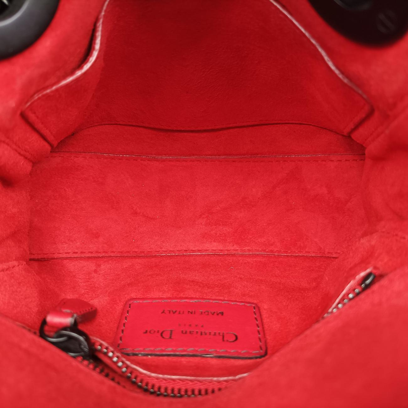 レディ ディオール カナージュ スタッズ ミニRedlambskin18-MA-0168レディ ディオール カナージュ スタッズ ミニレッドラムスキン18-MA-0168