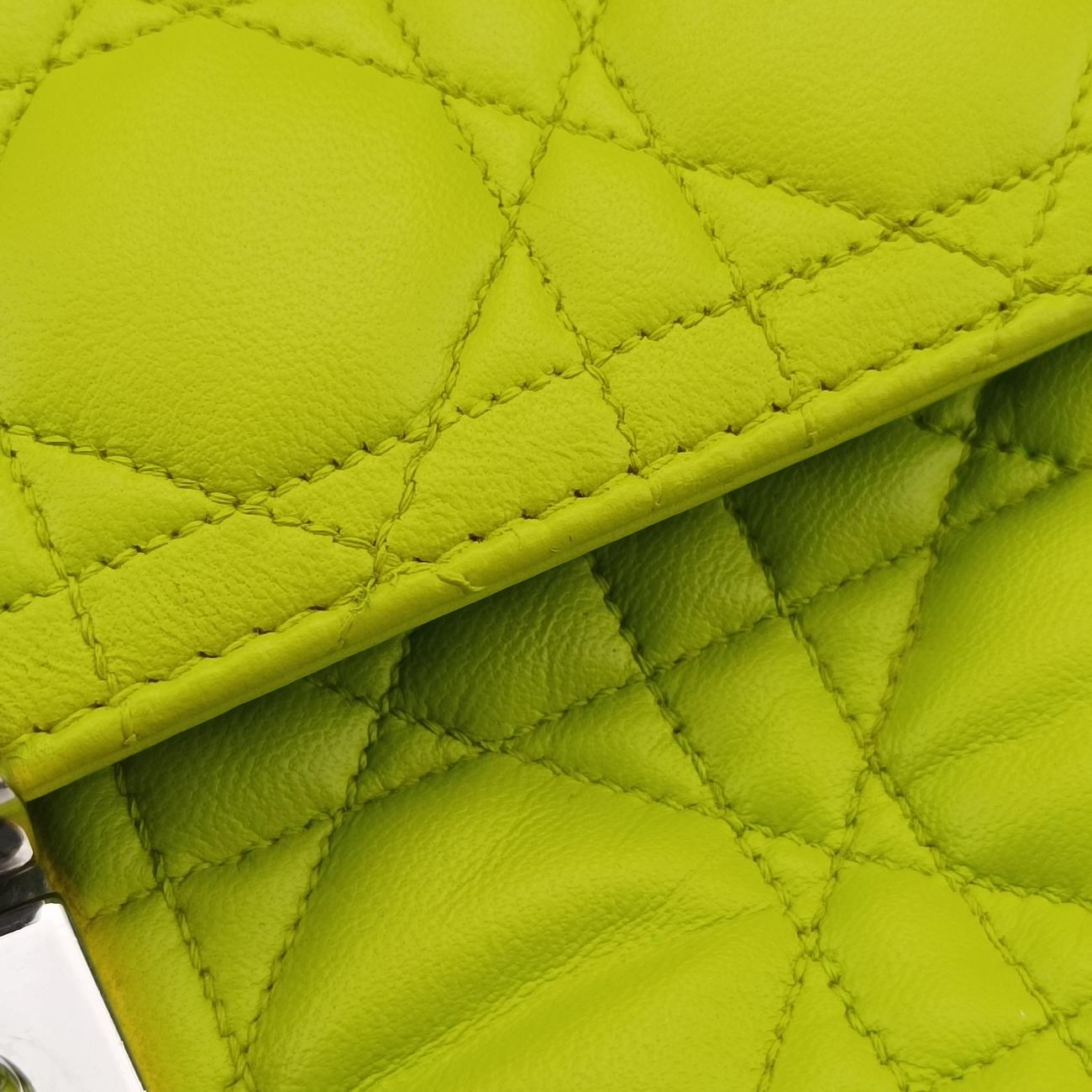 Miss Dior CANNAGE New LockGreenlambskin12-MA-1113ミス ディオール カナージュ ニューロックグリーンラムスキン12-MA-1113