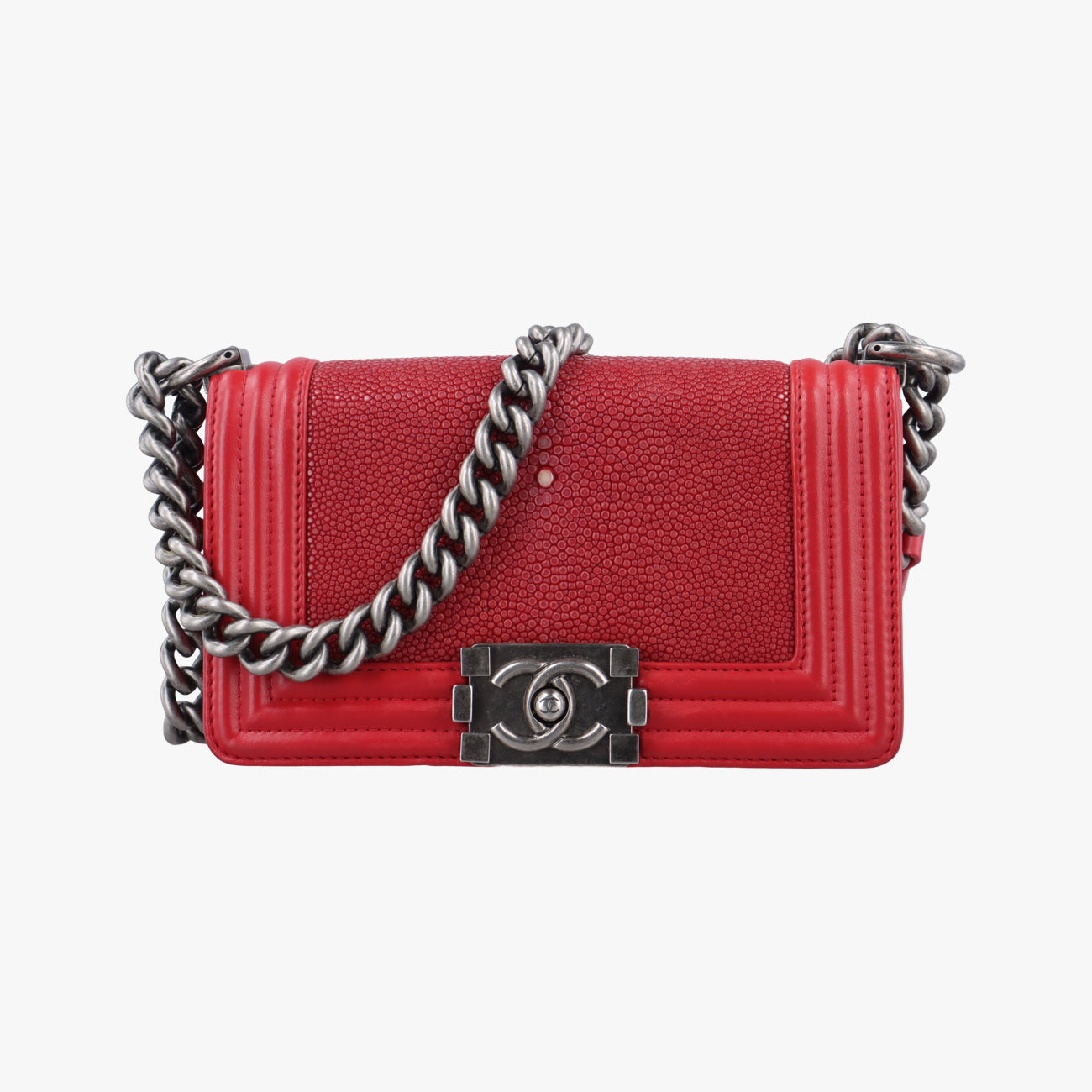 BOY CHANELRedGaluchat Stingray ×lambskinA6713716708938ボーイシャネルレッドガルーシャ スティングレイ×ラムスキンA6713716708938