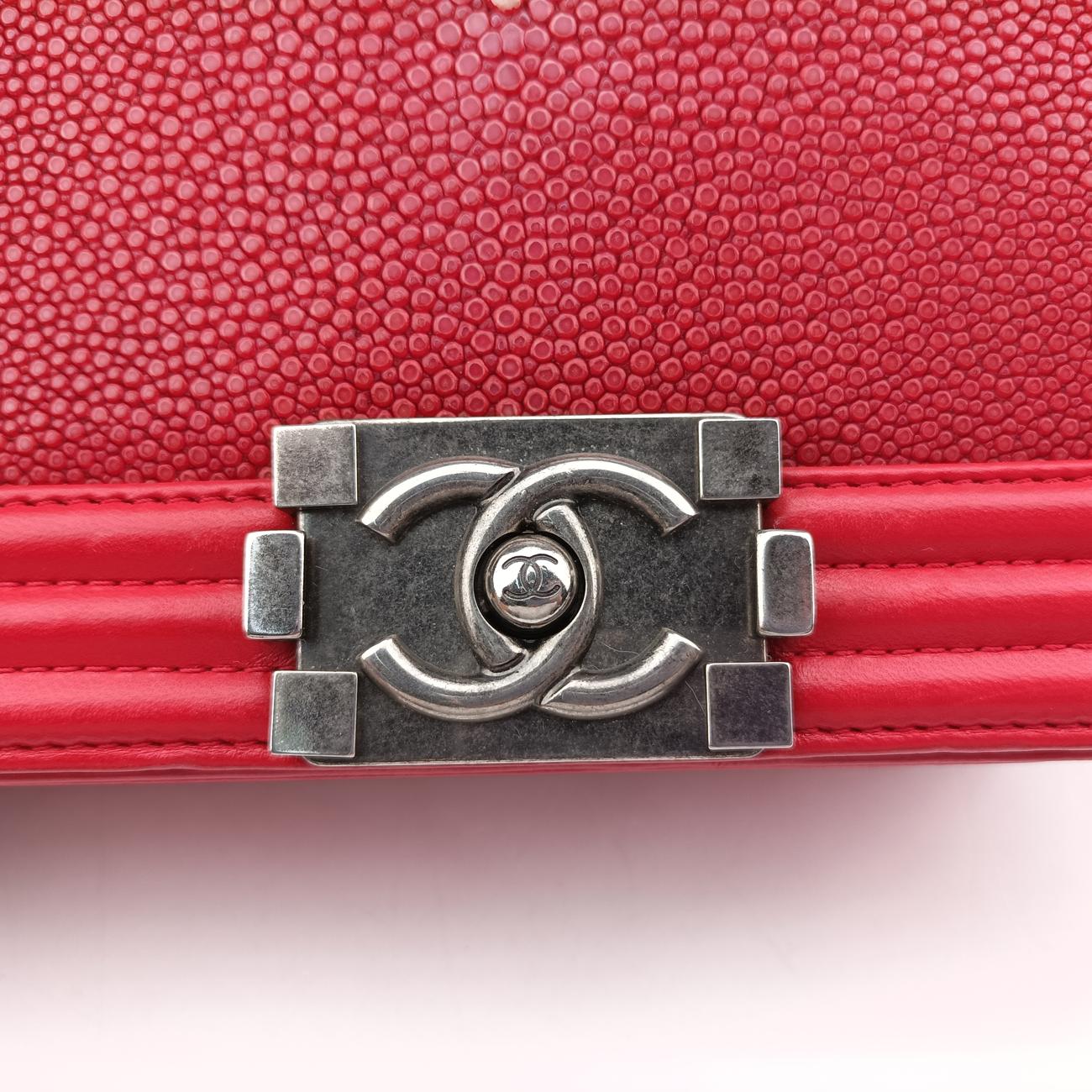 BOY CHANELRedGaluchat Stingray ×lambskinA6713716708938ボーイシャネルレッドガルーシャ スティングレイ×ラムスキンA6713716708938