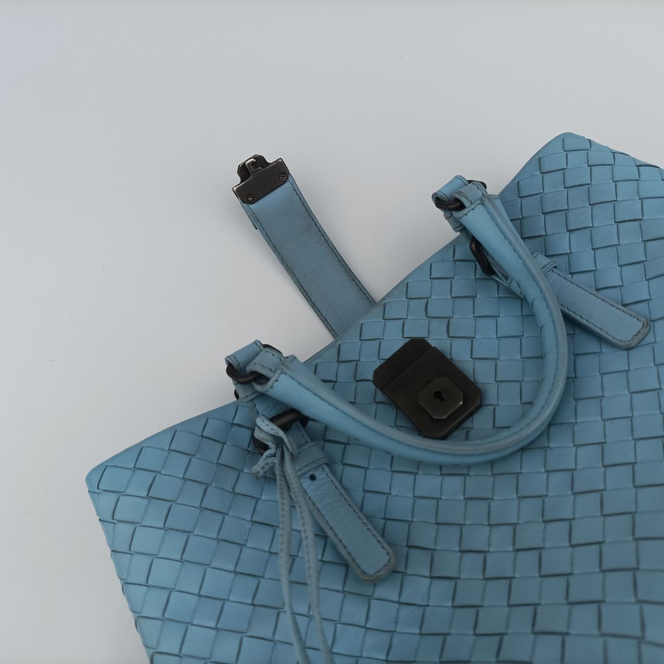 Roma IntrecciatoBluelambskinB03702381Gローマ イントレチャートブルーラムスキンB03702381G