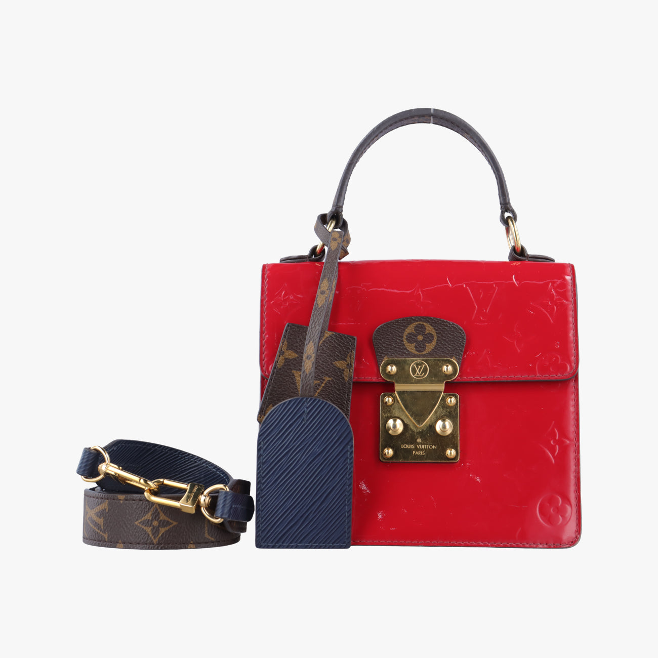 Spring street PMScarlet RedVernis×Leather×Monogram CanvasM90505NZ3159 ICチップスプリングストリートPMスカーレットヴェルニ×レザー×モノグラムキャンバスM90505NZ3159 ICチップ