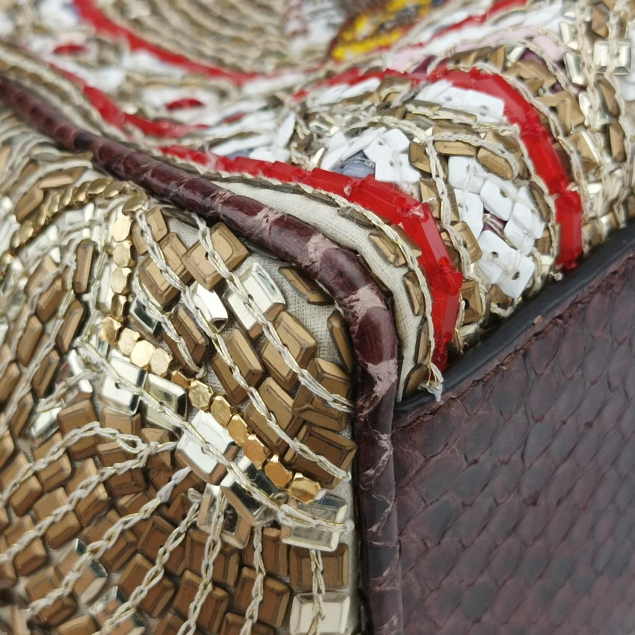 Python and Beads Agatha Mosaic King SatchelMulticolourbeadsパイソン ビーズ アガサ モザイク キング サッチェルマルチカラービーズ