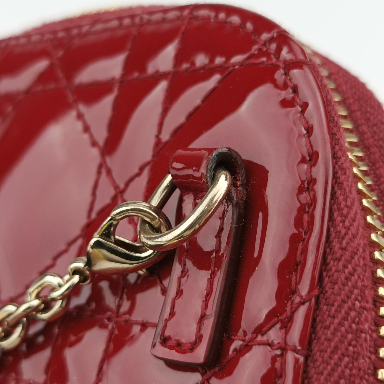 Lady Dior Cannage Phone HolderRedPatent56-MA-0261レディ ディオール カナージュ フォン ホルダーレッドパテント56-MA-0261