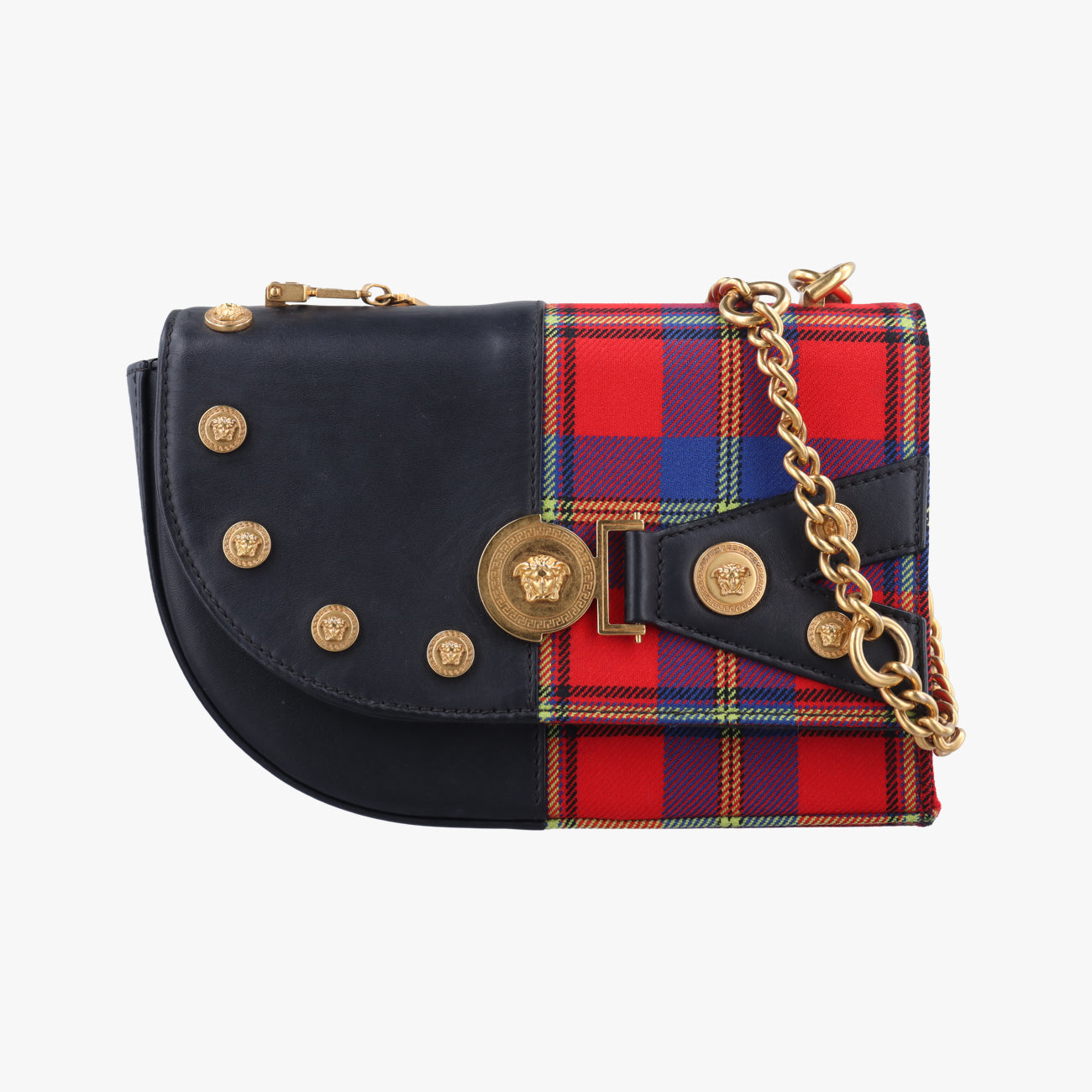 Tartan PrintBlack×Multicolourleather×CanvasCLG 087548460119タータンプリントブラック×マルチカラーレザー×キャンバスCLG 087548460119