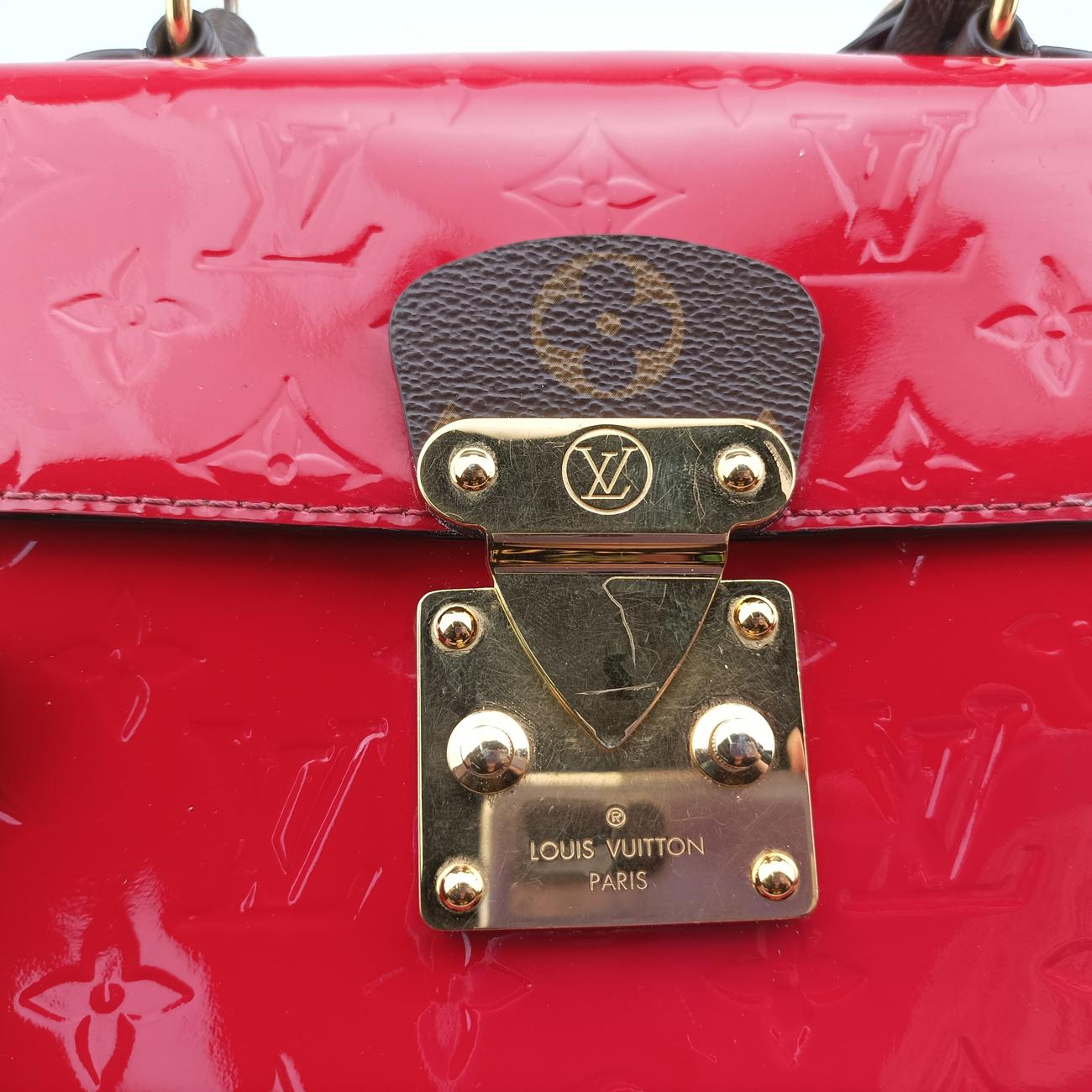 Spring street PM Scarlet Red Vernis×Leather×Monogram Canvas M90505 NZ3119 ICチップスプリングストリートPM スカーレット ヴェルニ×レザー×モノグラムキャンバス M90505 NZ3119 ICチップ