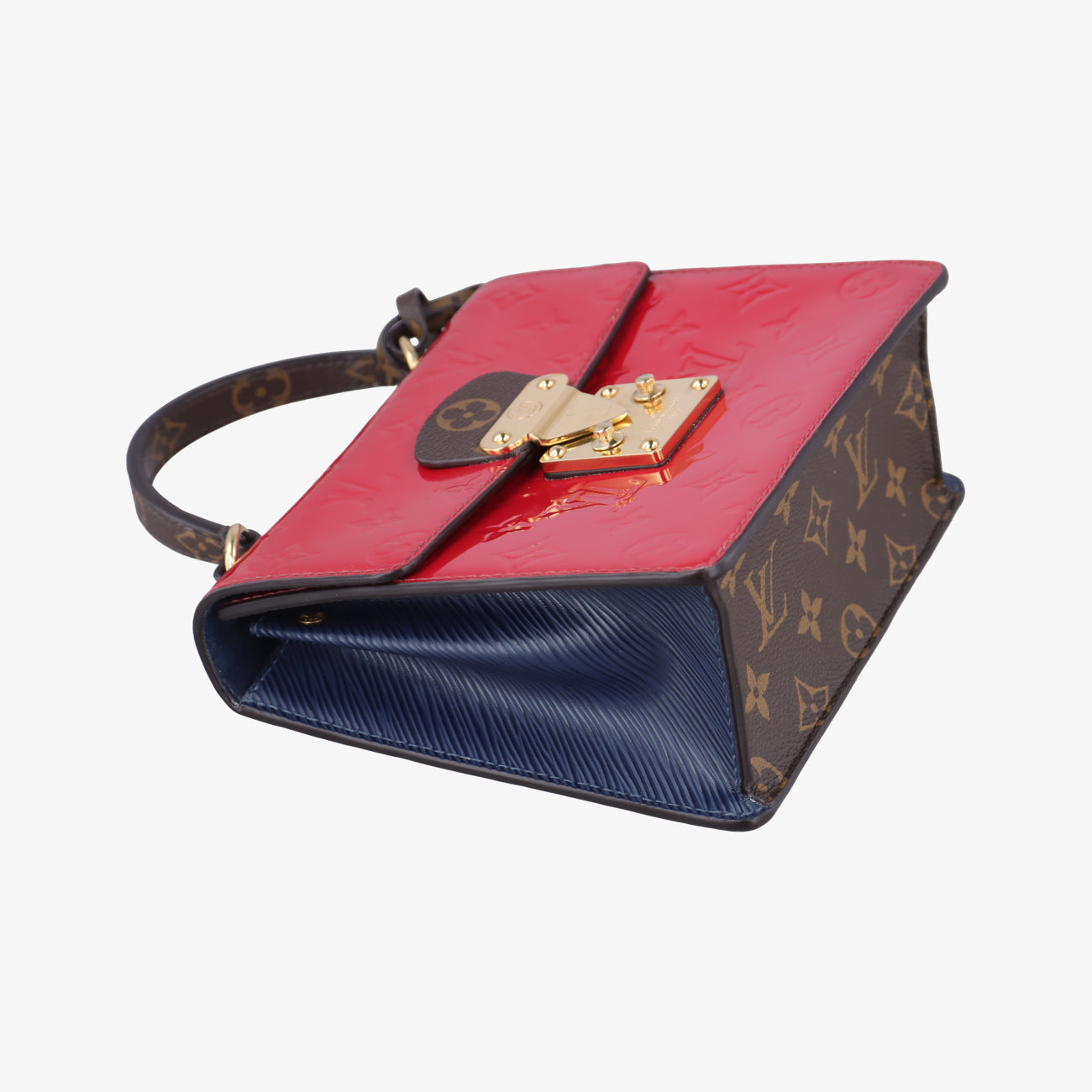 Spring street PM Scarlet Red Vernis×Leather×Monogram Canvas M90505 NZ3119 ICチップスプリングストリートPM スカーレット ヴェルニ×レザー×モノグラムキャンバス M90505 NZ3119 ICチップ