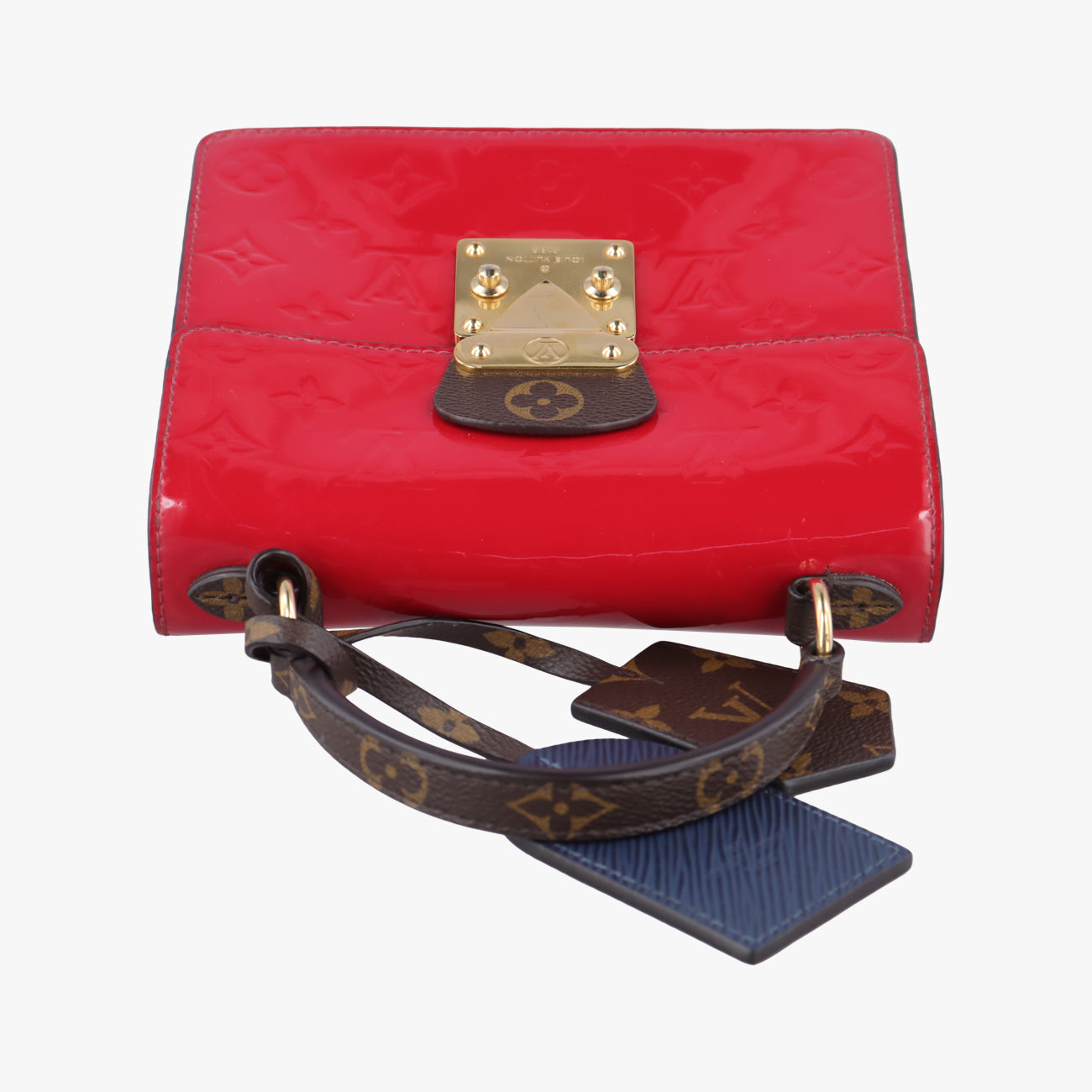 Spring street PM Scarlet Red Vernis×Leather×Monogram Canvas M90505 NZ3119 ICチップスプリングストリートPM スカーレット ヴェルニ×レザー×モノグラムキャンバス M90505 NZ3119 ICチップ