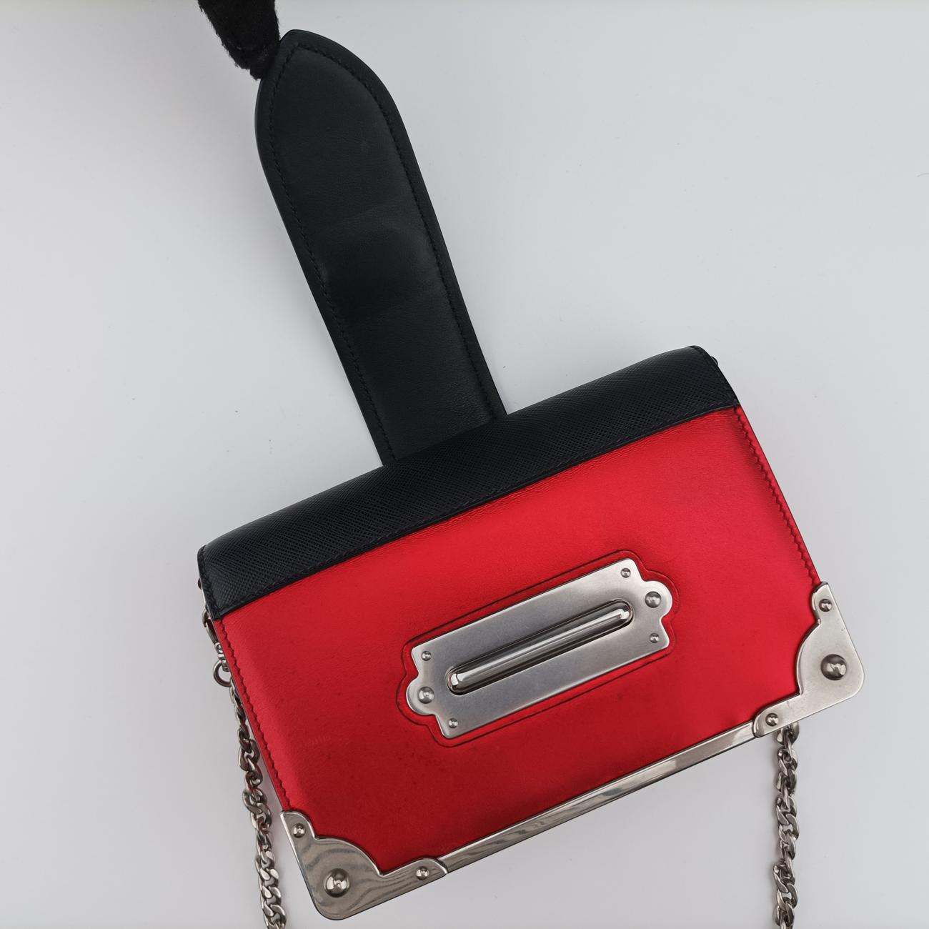 Cahier Red×Black Leather 1BH018 25カイエ レッドxブラック レザー 1BH018 25