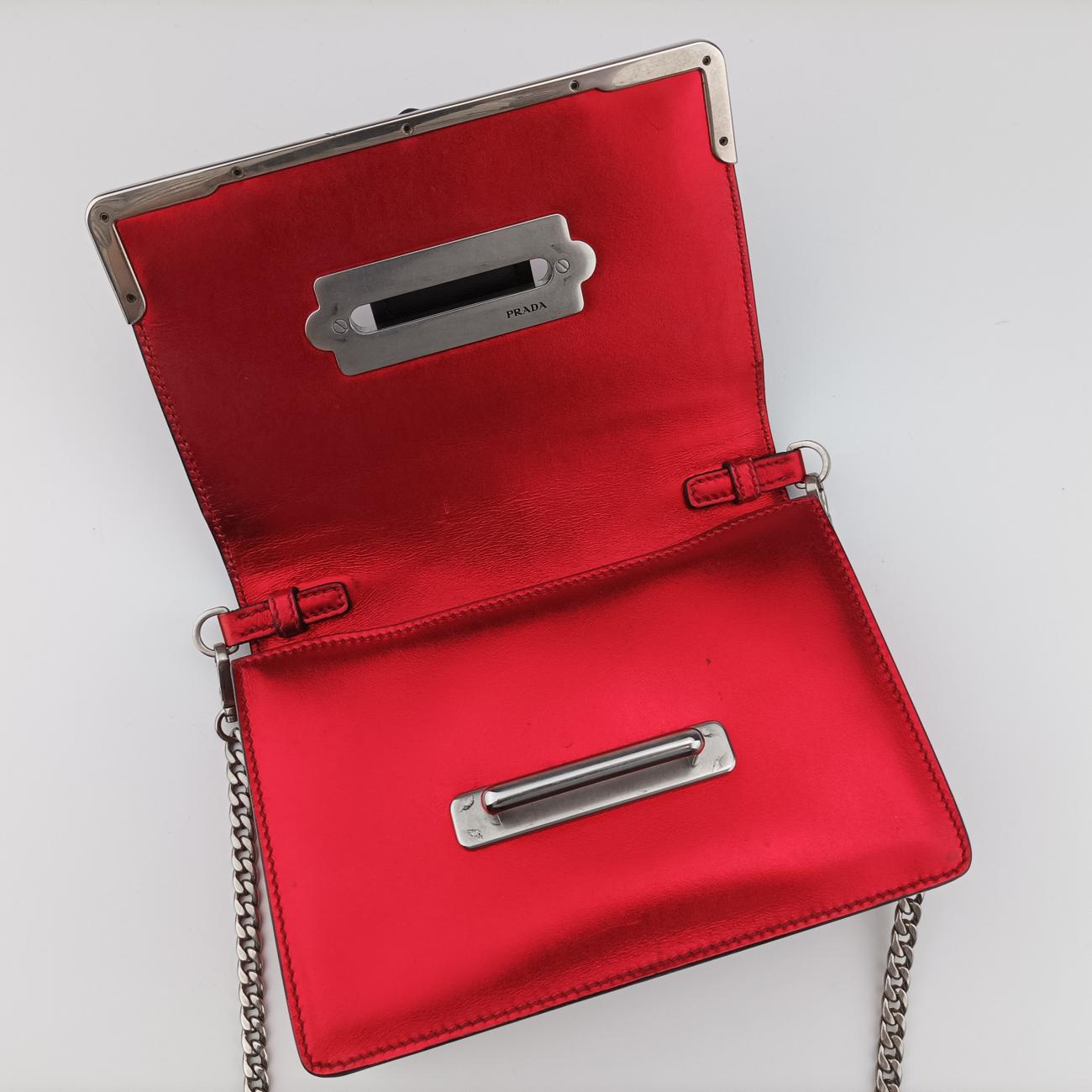 Cahier Red×Black Leather 1BH018 25カイエ レッドxブラック レザー 1BH018 25