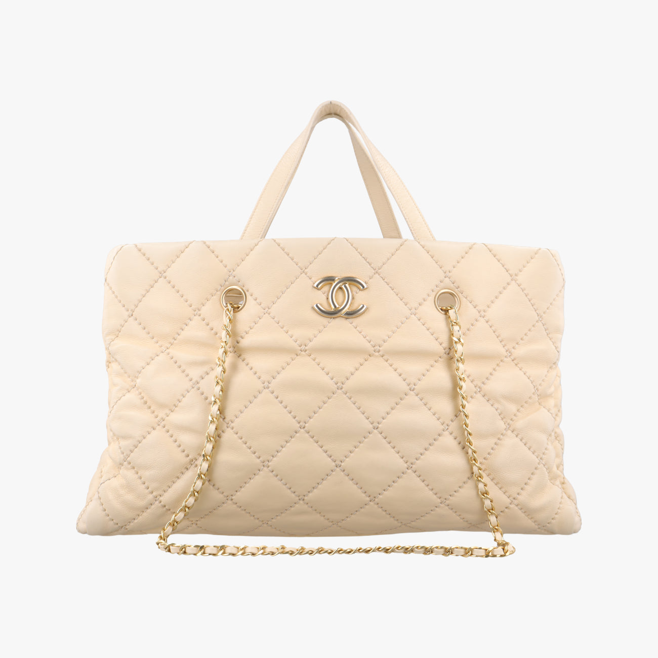 CC Crown ToteBeigelambskinA5027514693228マトラッセ CCクラウン トートベージュラムスキンA5027514693228