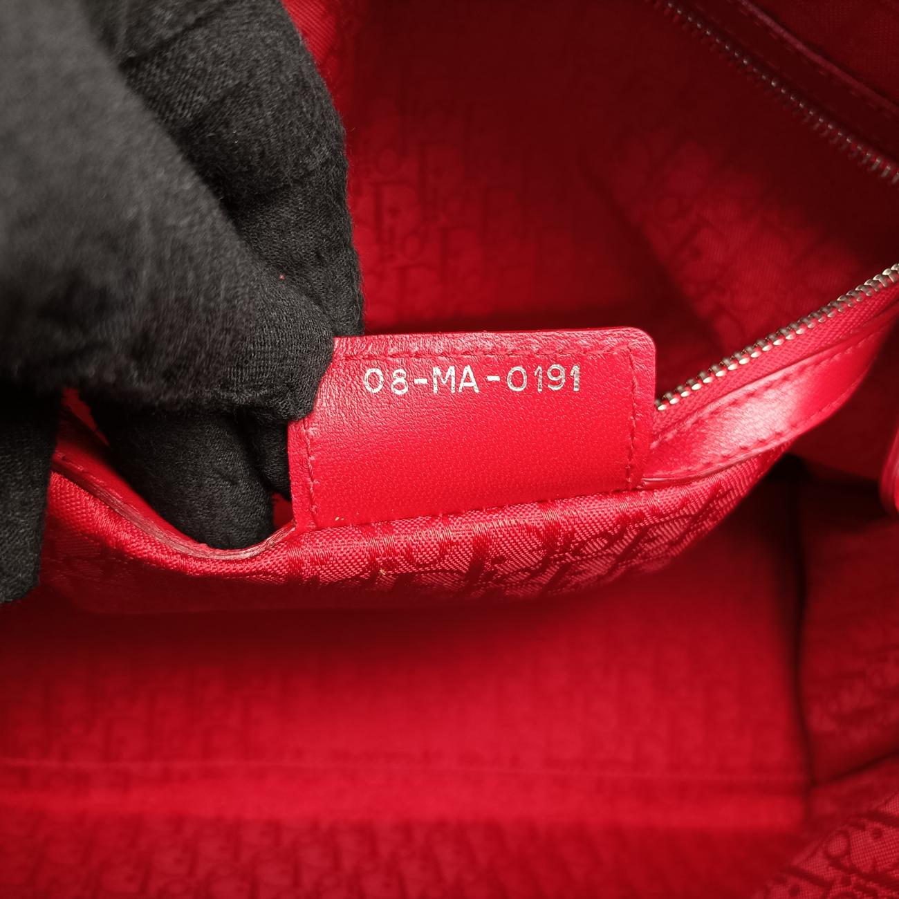 Lady Dior Red lambskin 08-MA-0191レディディオール レッド ラムスキン 08-MA-0191