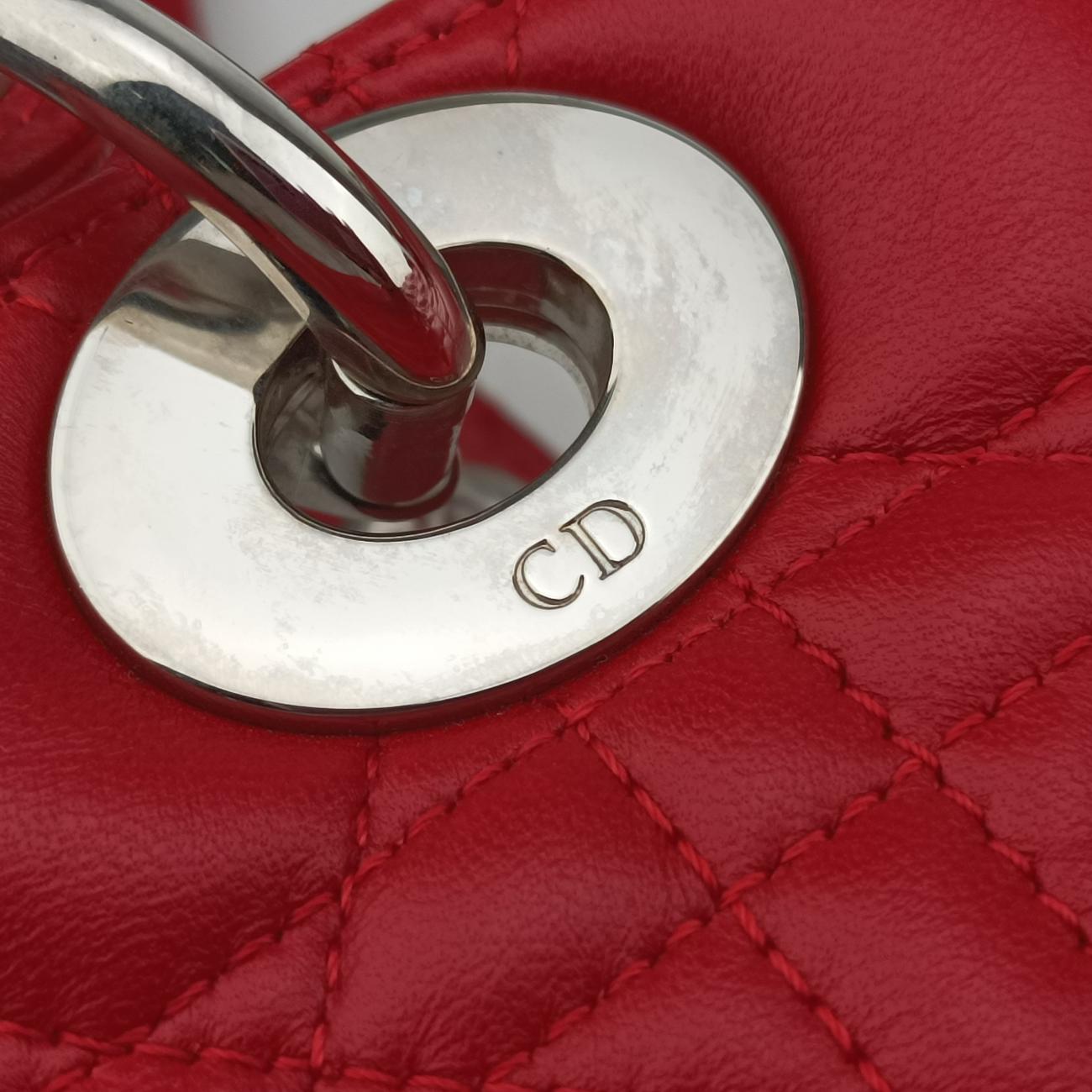 Lady Dior Red lambskin 08-MA-0191レディディオール レッド ラムスキン 08-MA-0191