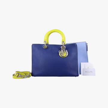 DiorissimoLight blue x blue x yellowLeather08-MA-1103ディオリッシモライトブルー×ブルー×イエローレザー08-MA-1103