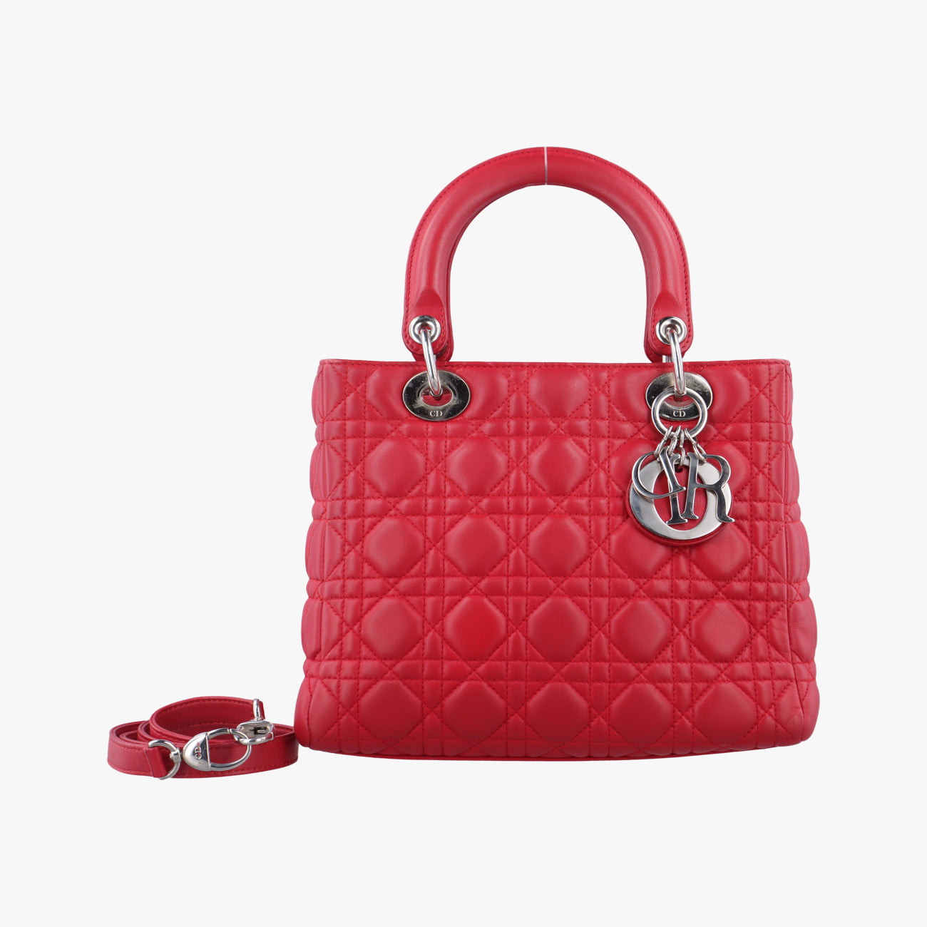 Lady Dior Red lambskin 16-MA-1019レディディオール レッド ラムスキン 16-MA-1019