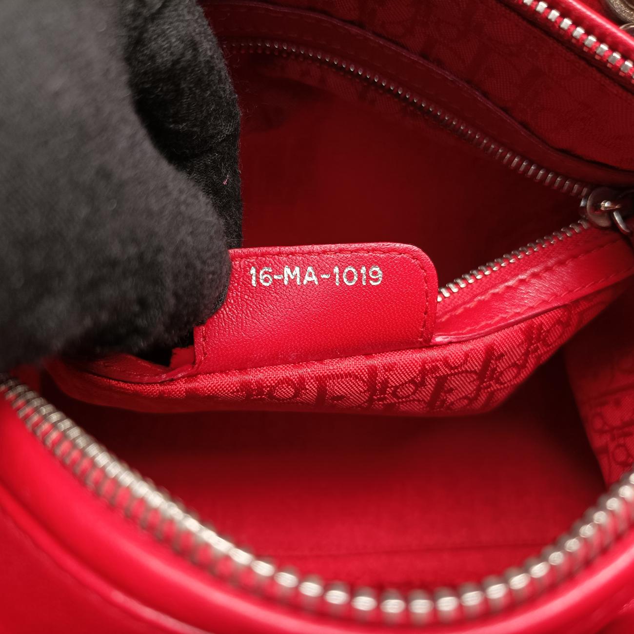 Lady Dior Red lambskin 16-MA-1019レディディオール レッド ラムスキン 16-MA-1019