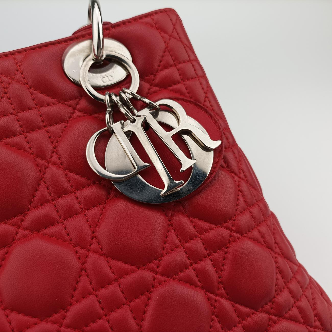 Lady Dior Red lambskin 16-MA-1019レディディオール レッド ラムスキン 16-MA-1019