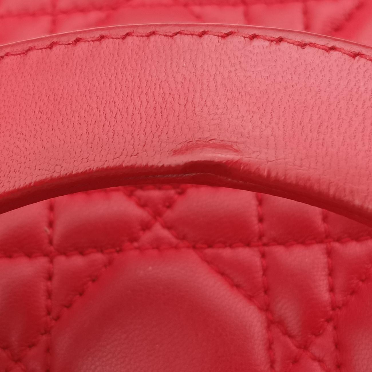 Lady Dior Red lambskin 16-MA-1019レディディオール レッド ラムスキン 16-MA-1019