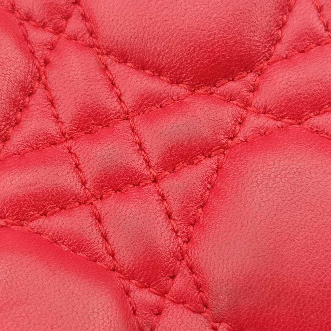 Lady Dior Red lambskin 16-MA-1019レディディオール レッド ラムスキン 16-MA-1019