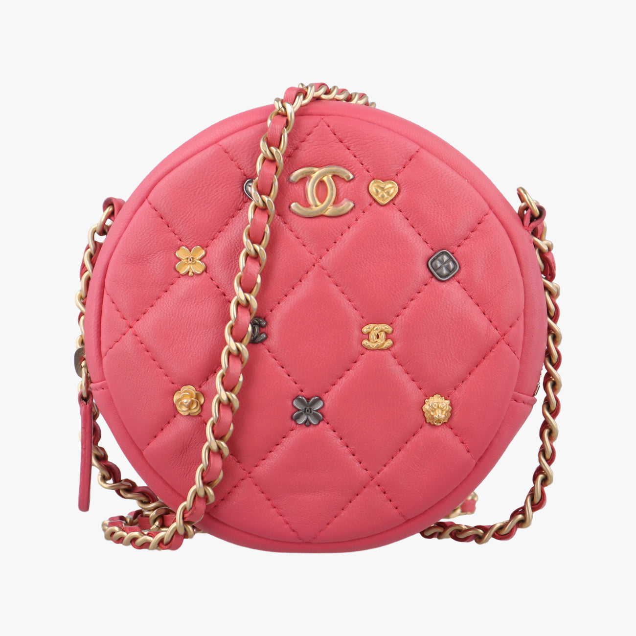 Charms RoundPinklambskinA8162026890476チャームラウンドピンクラムスキンA8162026890476
