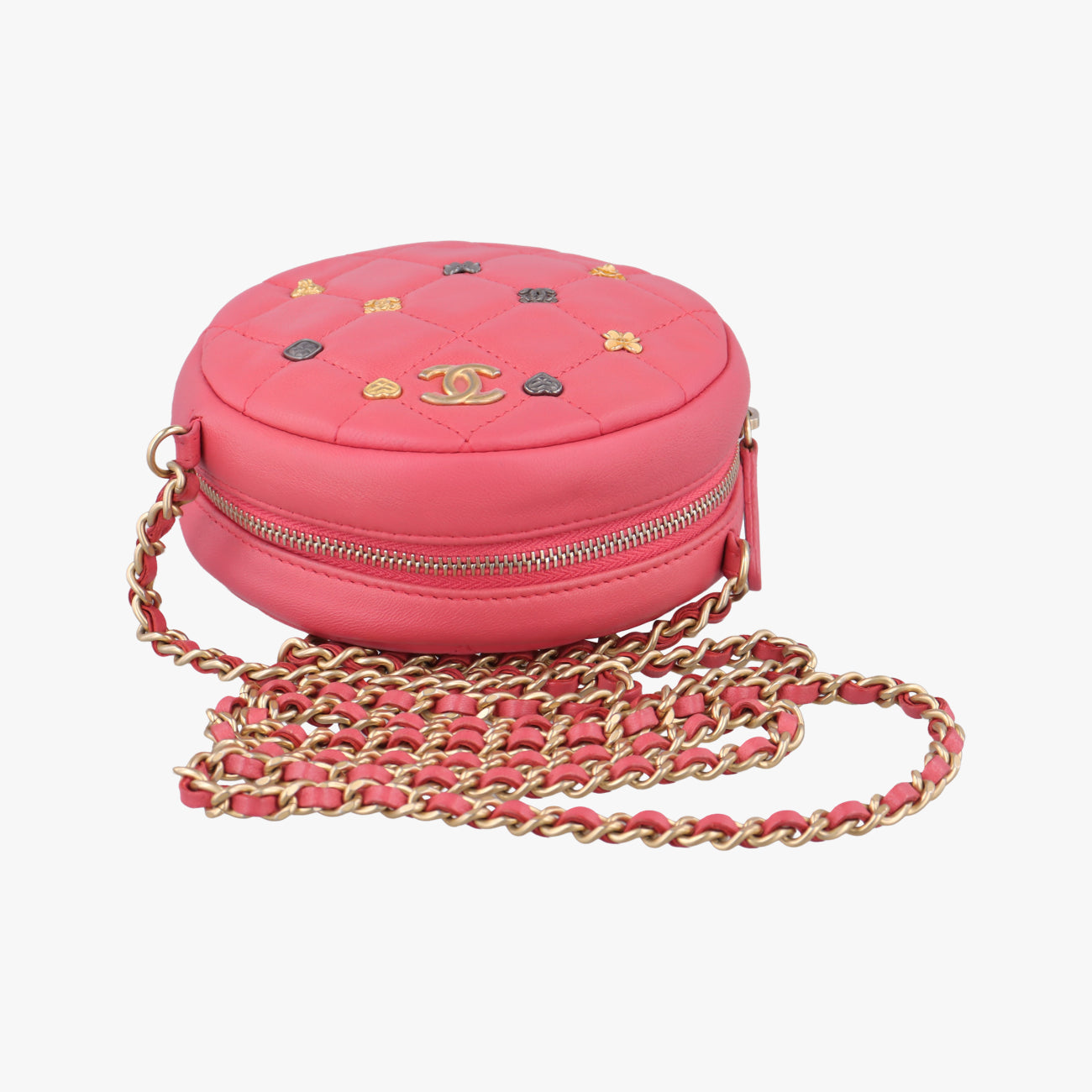 Charms RoundPinklambskinA8162026890476チャームラウンドピンクラムスキンA8162026890476