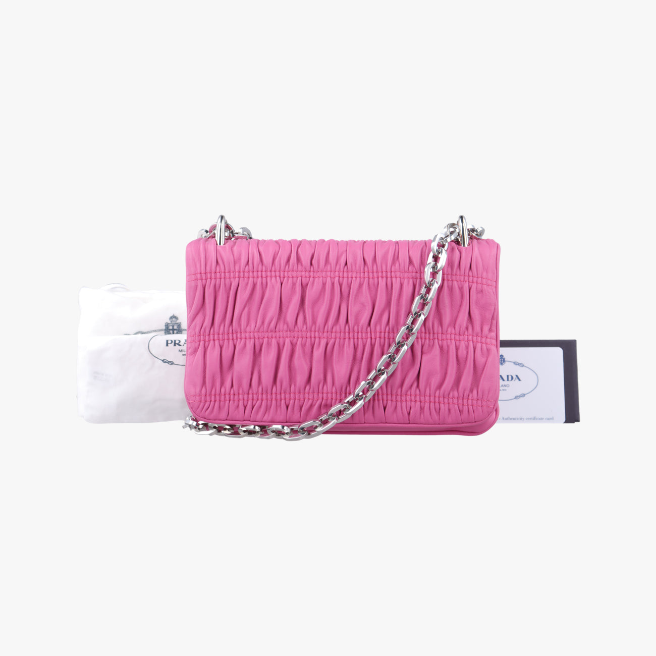 Nappa Gaufre Nero HandbagPinkLeather233ナッパ ゴーフル ネロ ハンドバッグピンクレザー233