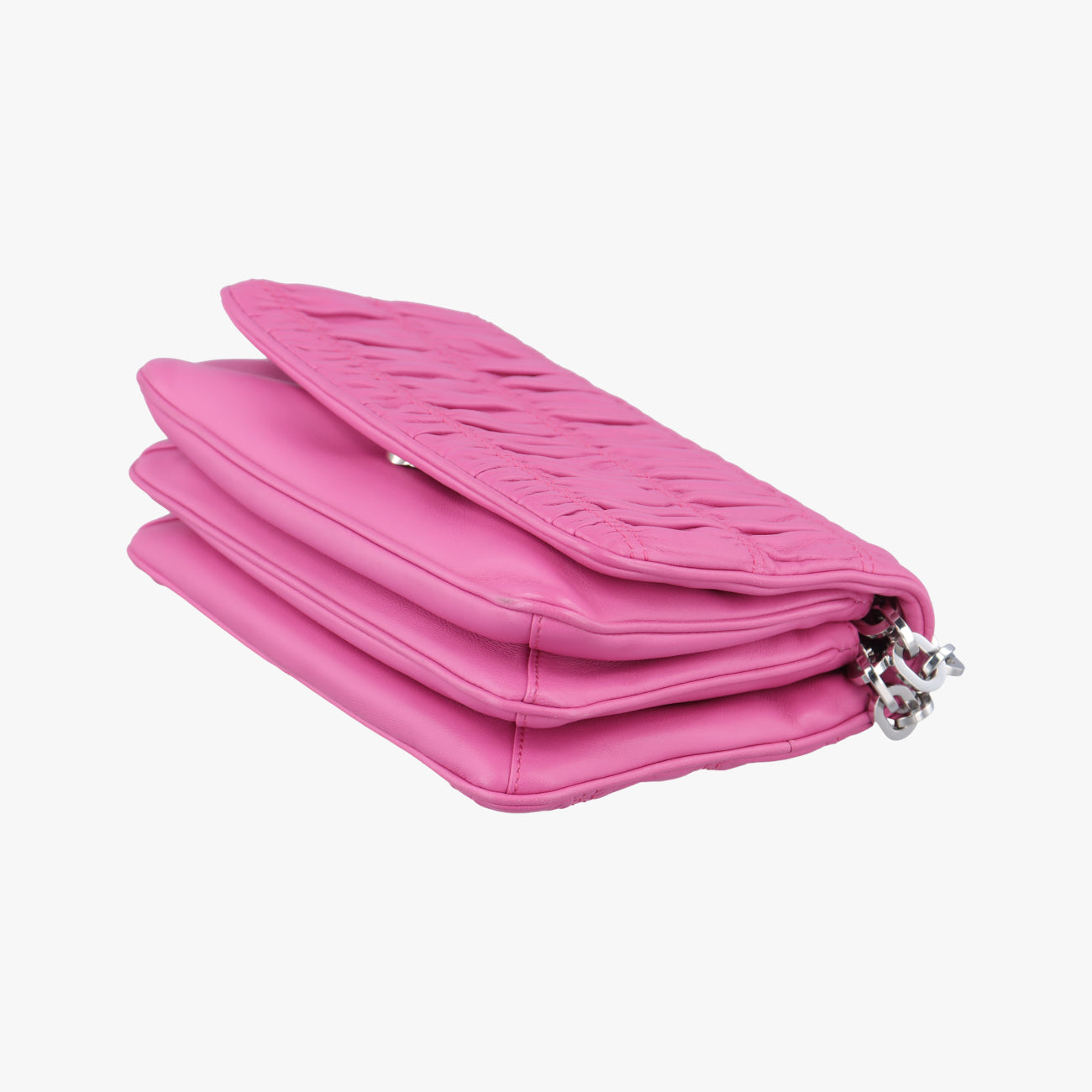 Nappa Gaufre Nero HandbagPinkLeather233ナッパ ゴーフル ネロ ハンドバッグピンクレザー233