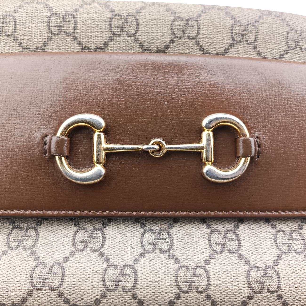 Horsebit 1955 beige×brown PVC coated canvas 645454 D035617110ホースビット 1955 ベージュ×ブラウン PVCコーティングキャンバス 645454 D035617110