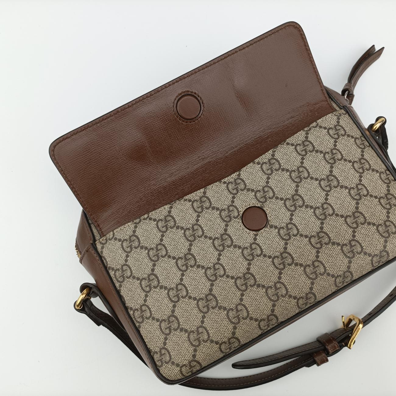 Horsebit 1955 beige×brown PVC coated canvas 645454 D035617110ホースビット 1955 ベージュ×ブラウン PVCコーティングキャンバス 645454 D035617110