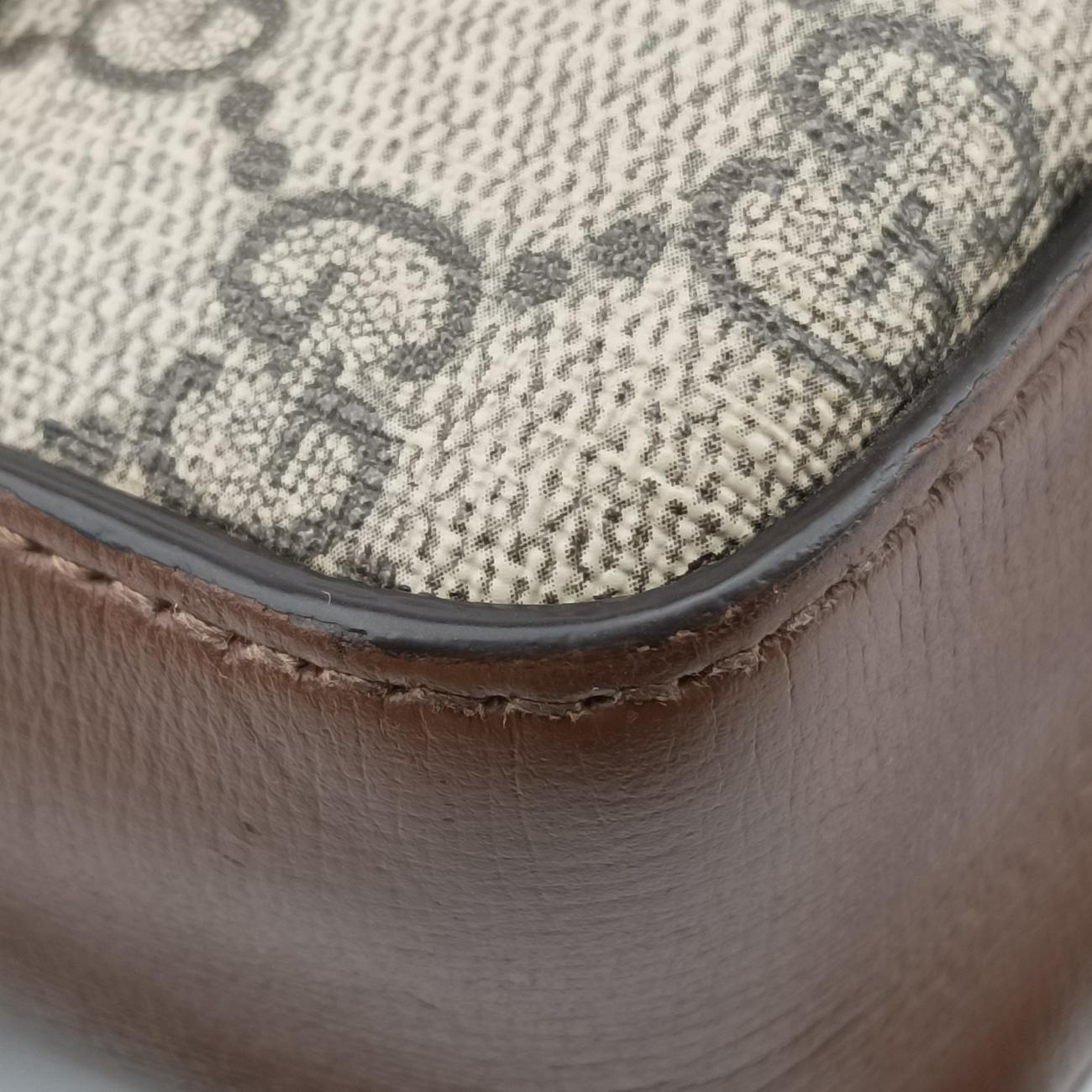 Horsebit 1955 beige×brown PVC coated canvas 645454 D035617110ホースビット 1955 ベージュ×ブラウン PVCコーティングキャンバス 645454 D035617110