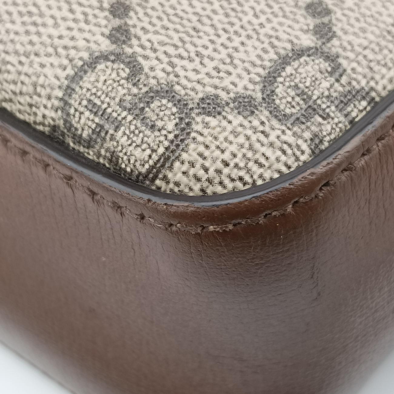 Horsebit 1955 beige×brown PVC coated canvas 645454 D035617110ホースビット 1955 ベージュ×ブラウン PVCコーティングキャンバス 645454 D035617110