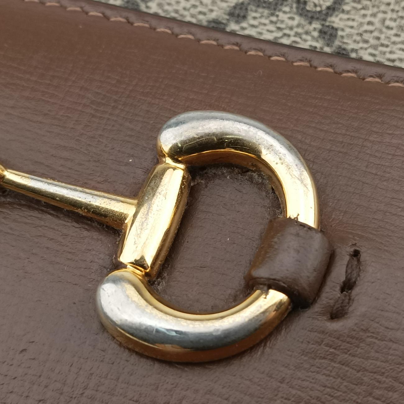 Horsebit 1955 beige×brown PVC coated canvas 645454 D035617110ホースビット 1955 ベージュ×ブラウン PVCコーティングキャンバス 645454 D035617110