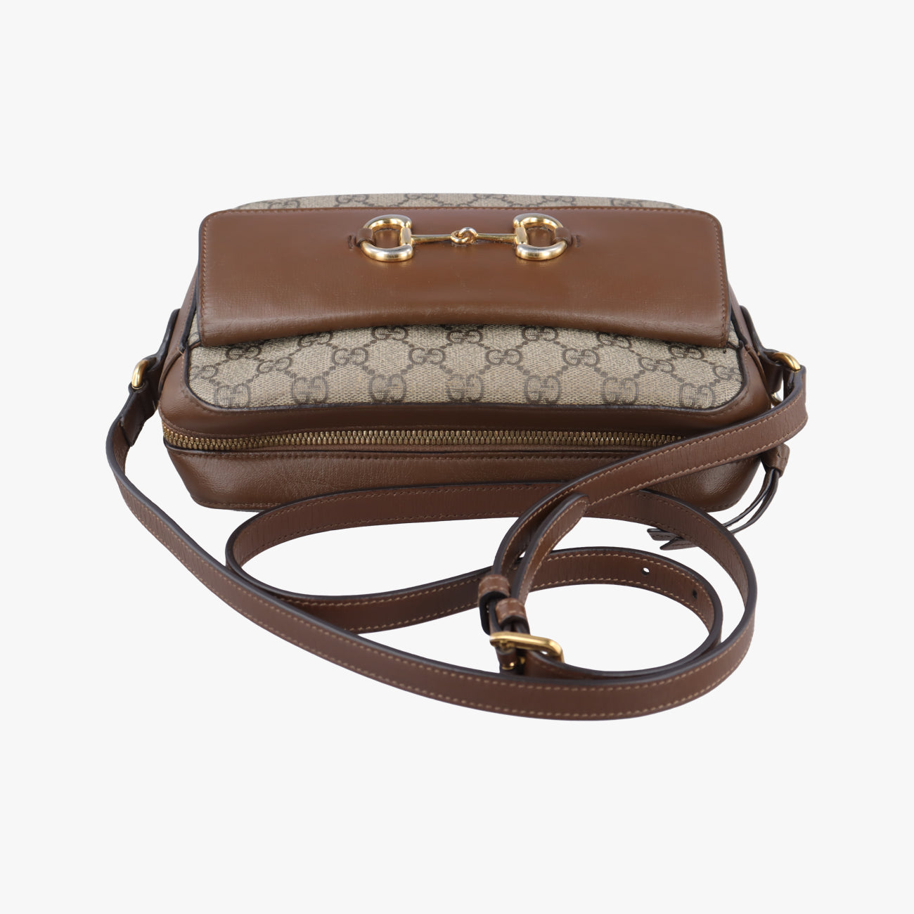 Horsebit 1955 beige×brown PVC coated canvas 645454 D035617110ホースビット 1955 ベージュ×ブラウン PVCコーティングキャンバス 645454 D035617110