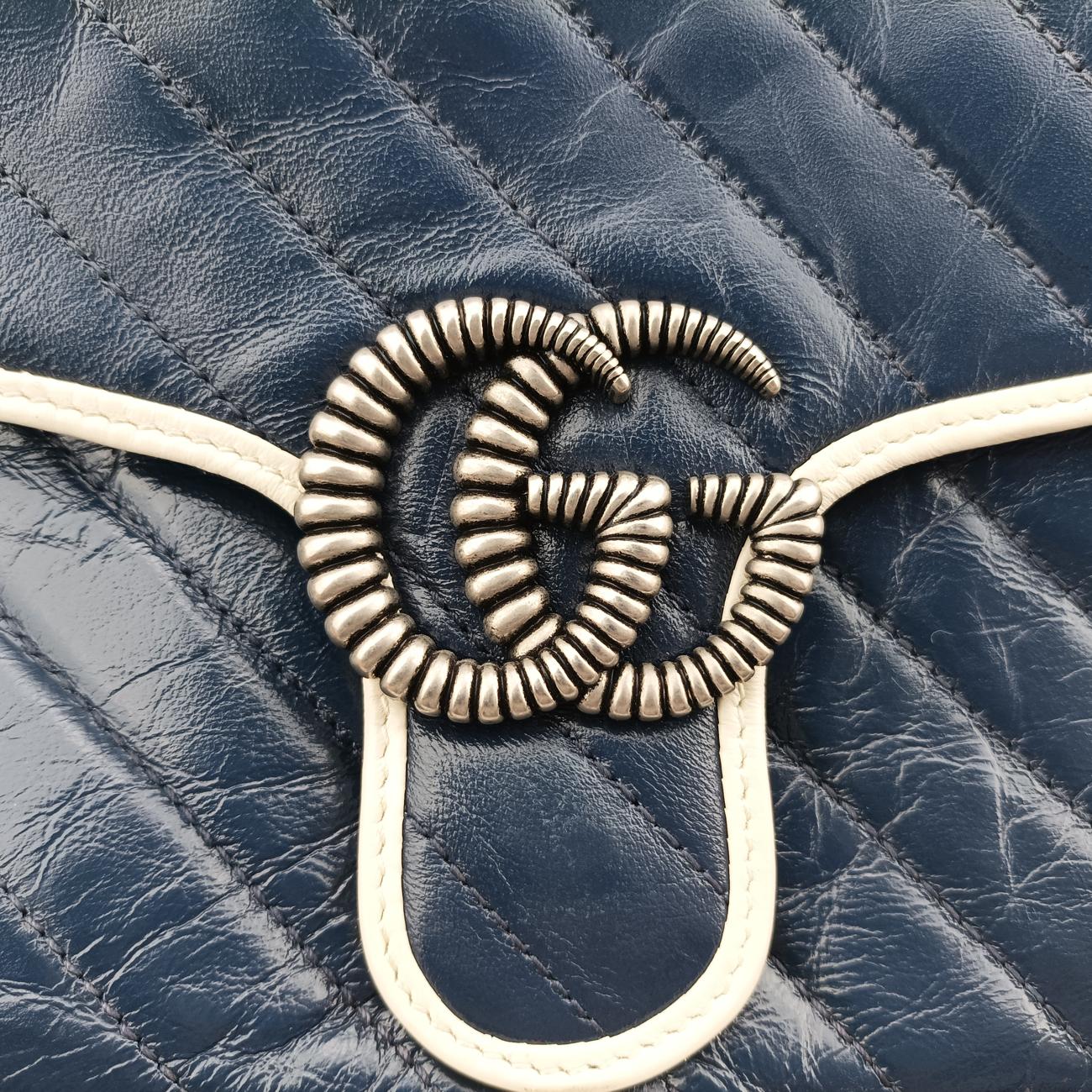 GG MarmontBlueLeather443497I031849371GGマーモントブルーレザー443497I031849371