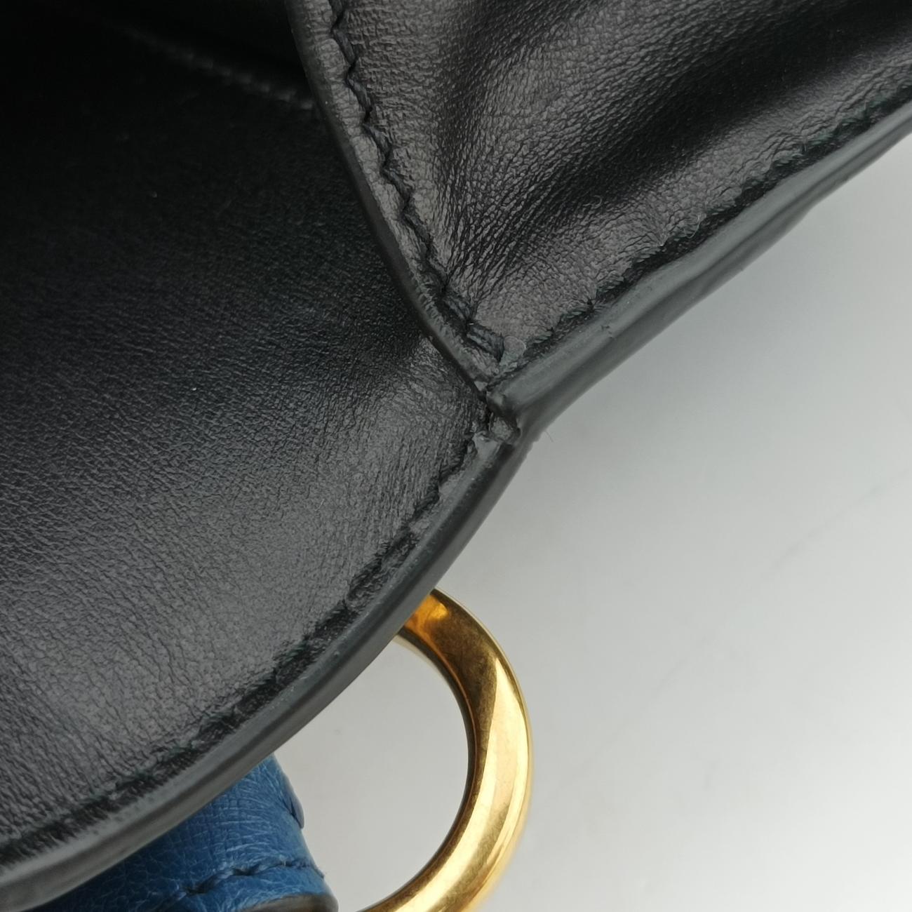 City Ostrich Cahier ColbaltoBlue×BlackLeather25シティ ダチョウ カイエ コバルトブルー×ブラックレザー25